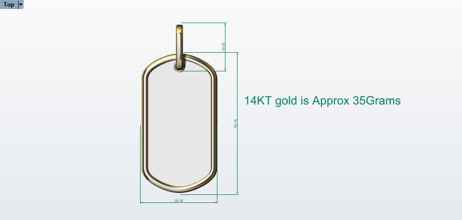 Military DogTag with bail Small Medium Large  Pendant Jewelry 3D print model_12