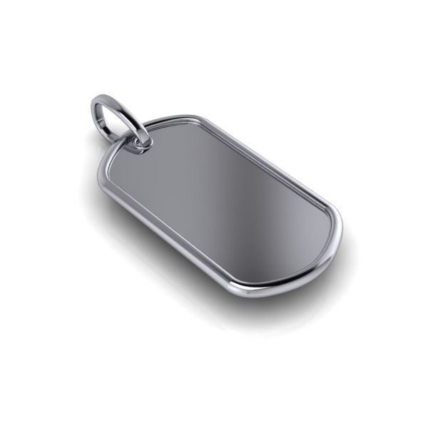 Military DogTag with bail Small Medium Large  Pendant Jewelry 3D print model_2