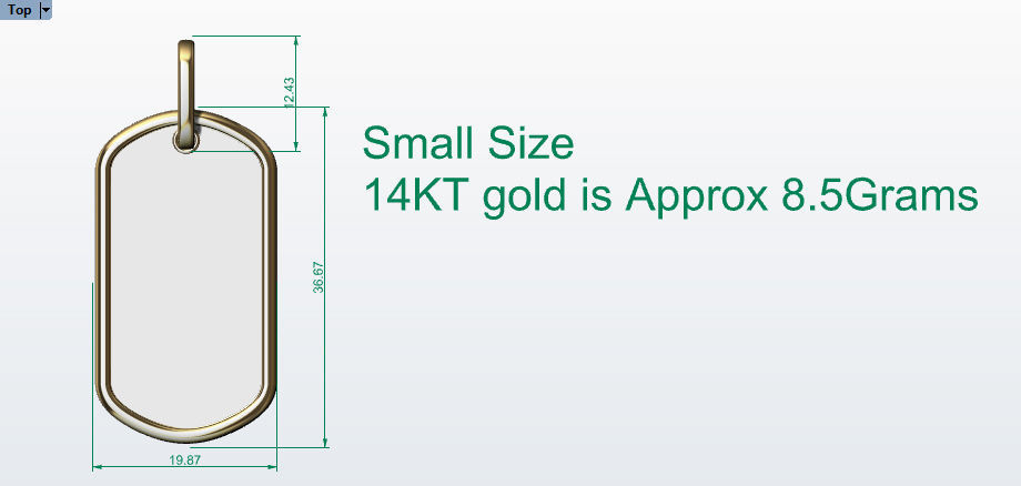 Military DogTag with bail Small Medium Large  Pendant Jewelry 3D print model_15