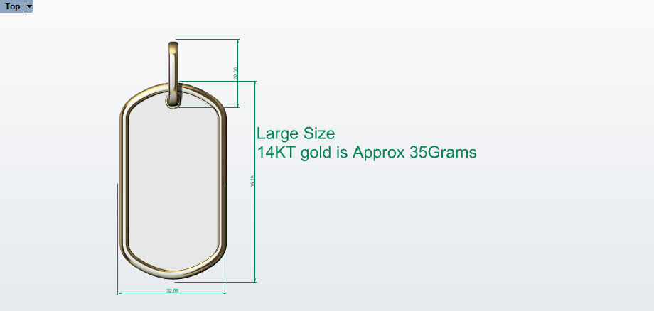 Military DogTag with bail Small Medium Large  Pendant Jewelry 3D print model_16