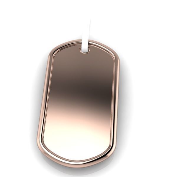 Military DogTag with bail Small Medium Large  Pendant Jewelry 3D print model_7