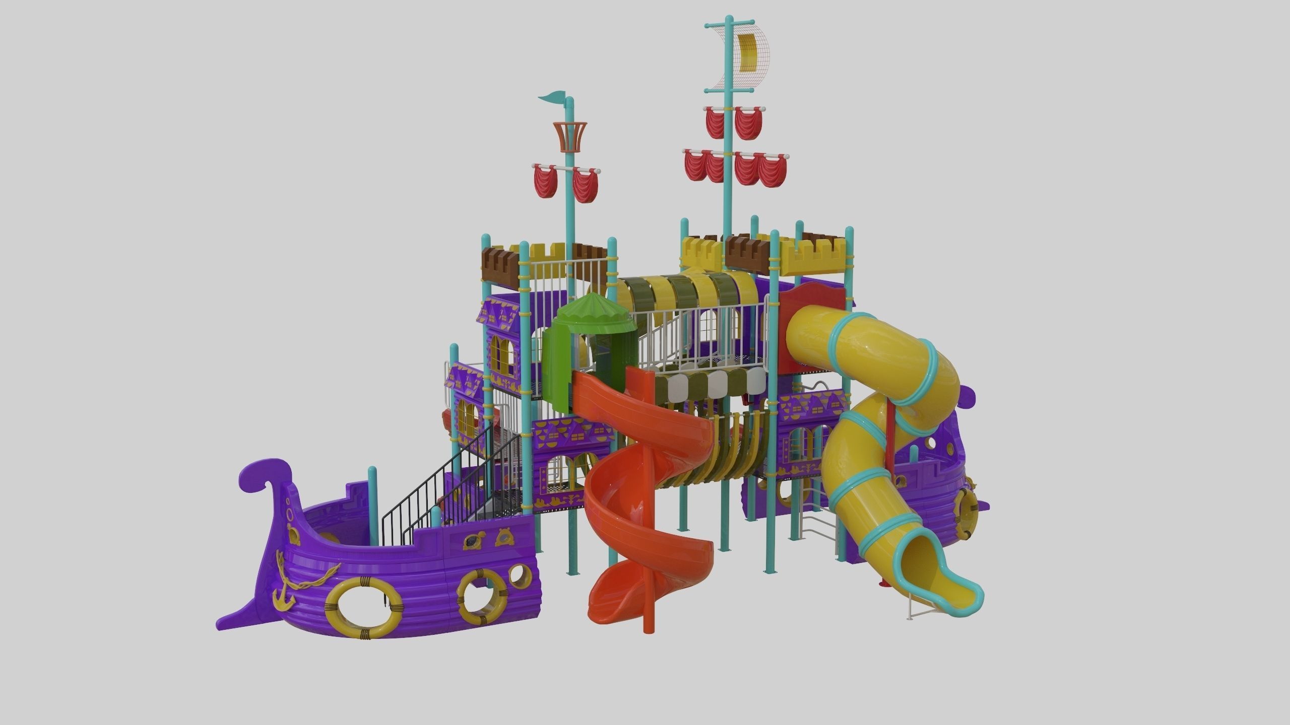 Ship Themed Playground Model - 04 3D model_29