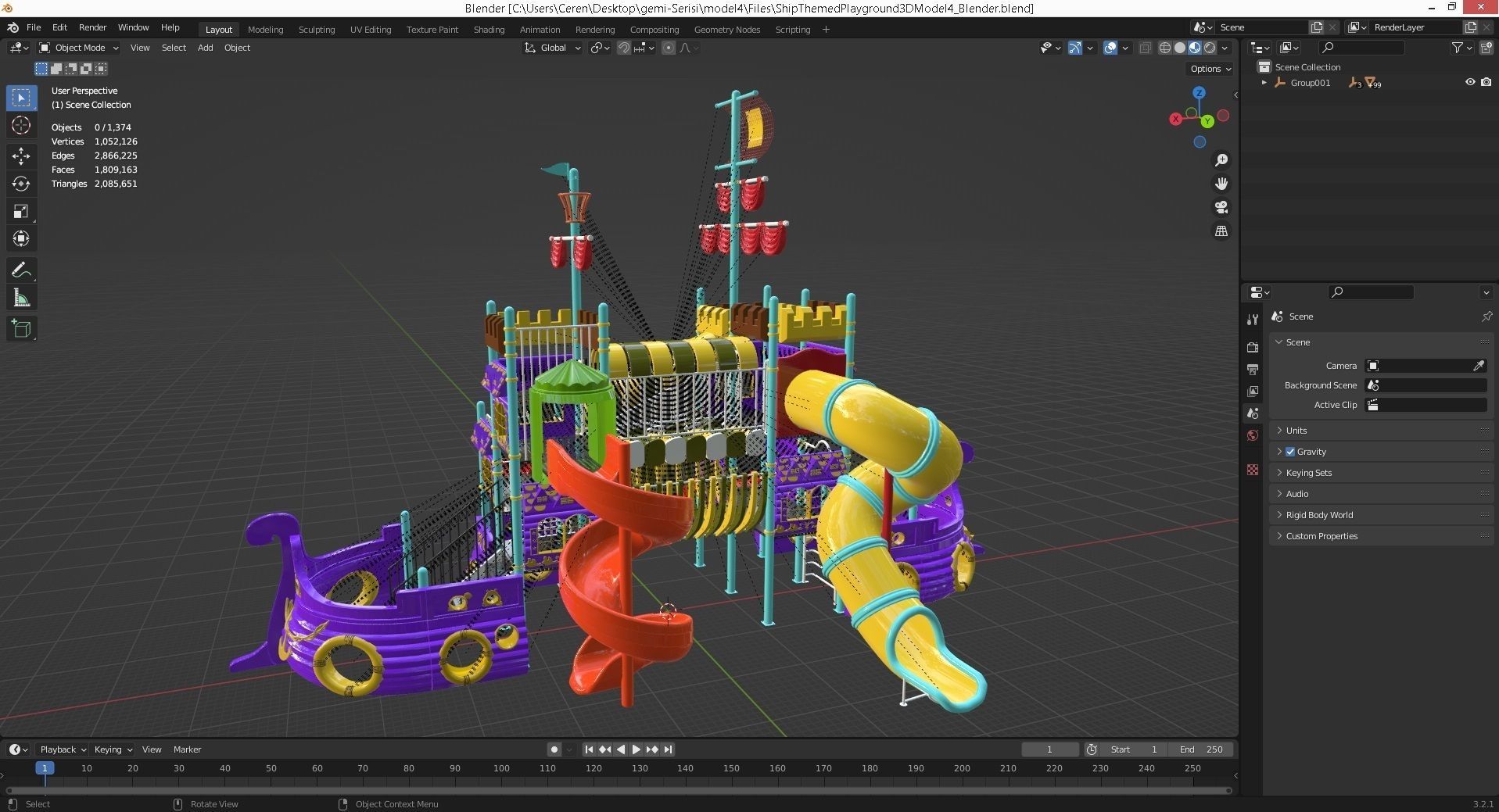 Ship Themed Playground Model - 04 3D model_3