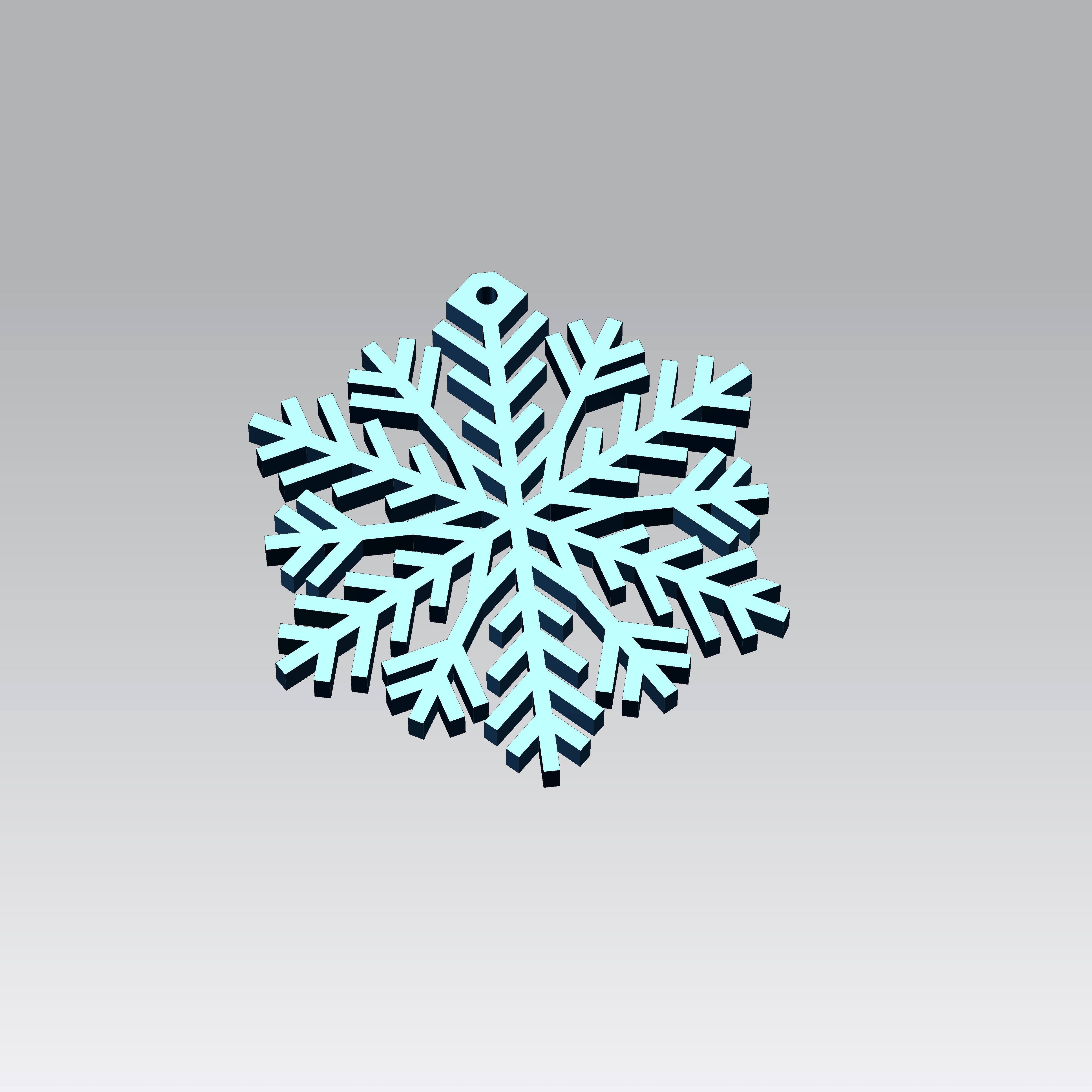 3D model of a snowflake 3D print model_3