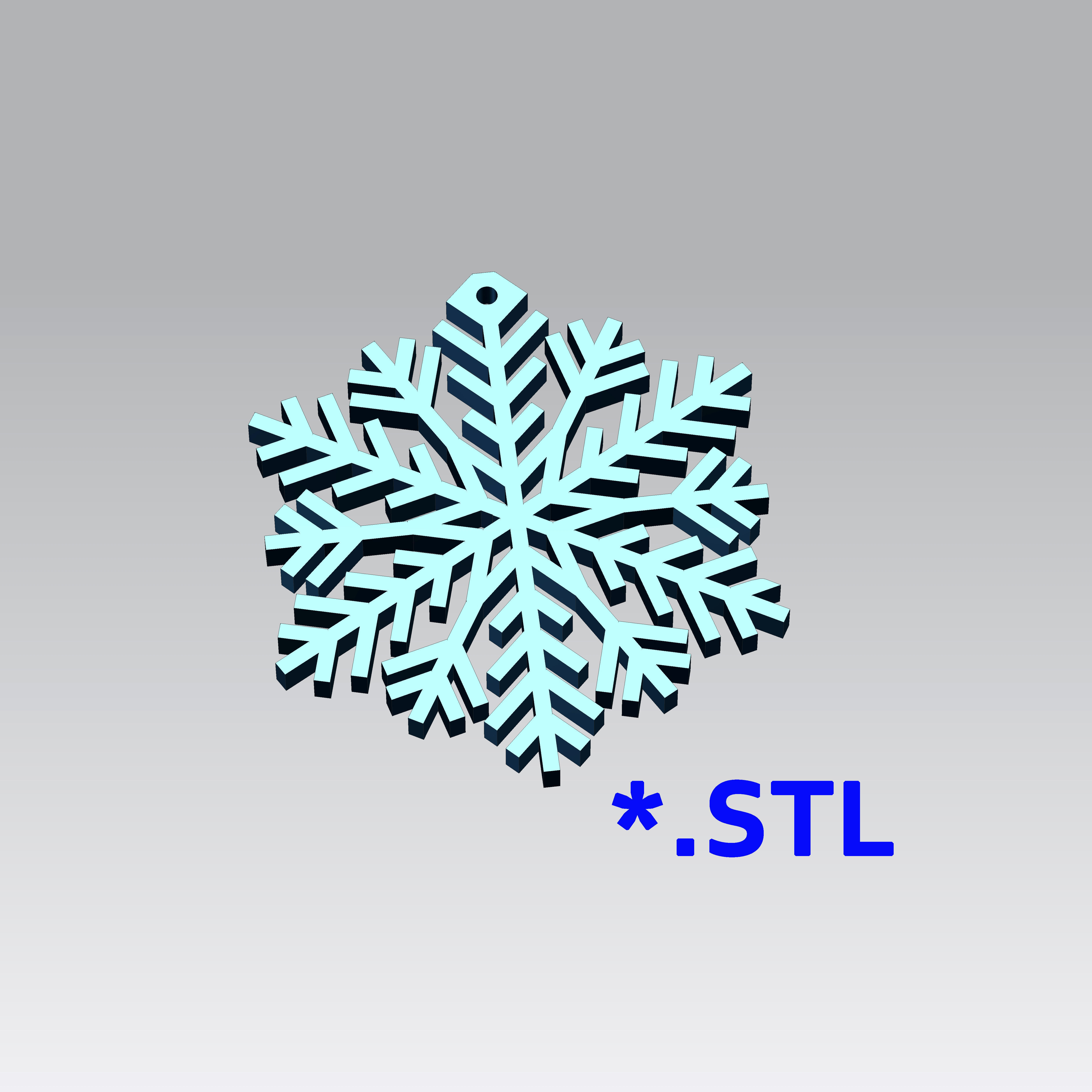 3D model of a snowflake 3D print model_7