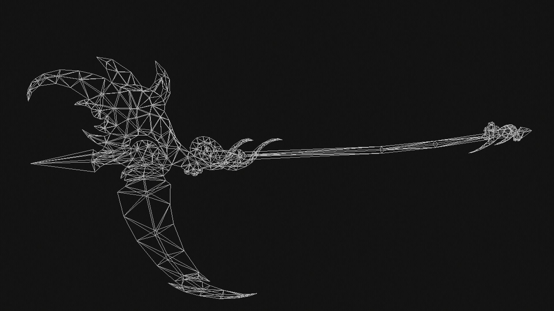 Futuristic Scythe Low-poly 3D model_4