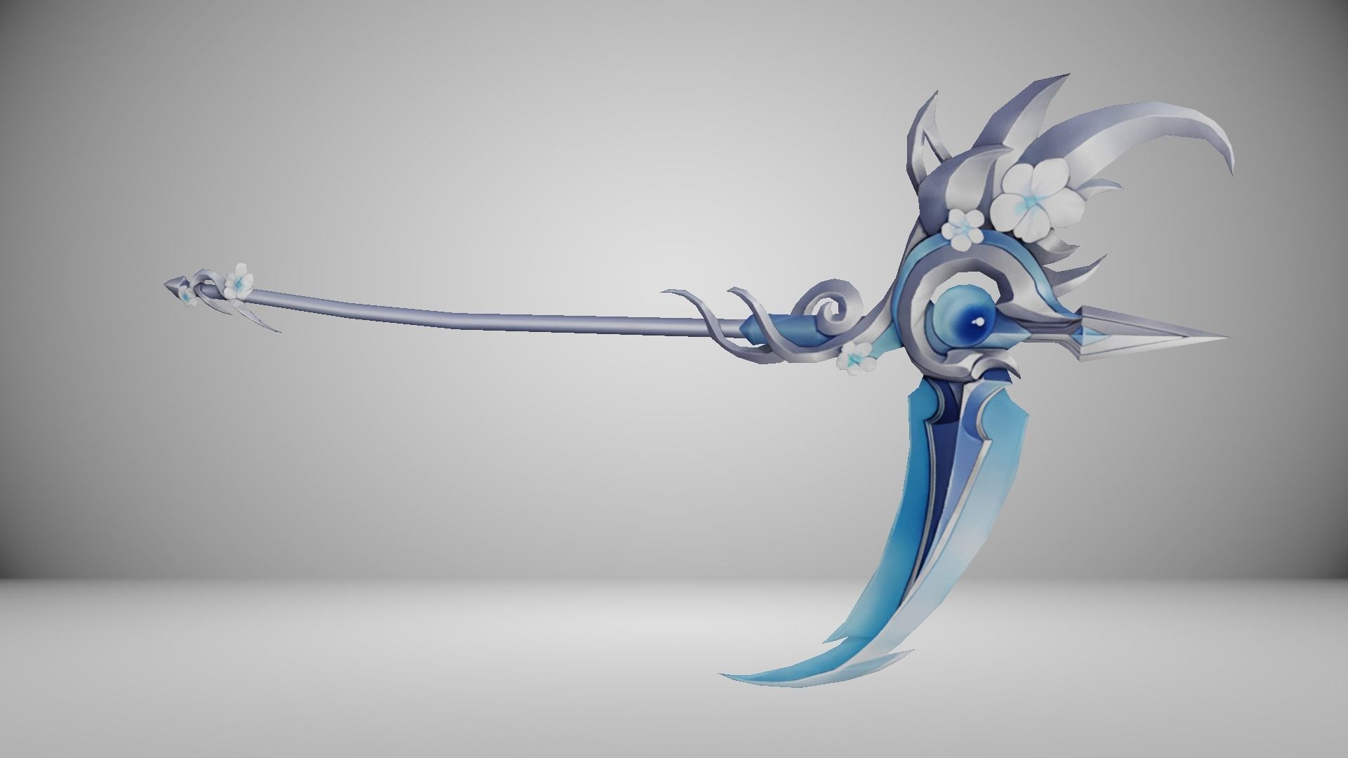 Futuristic Scythe Low-poly 3D model_10