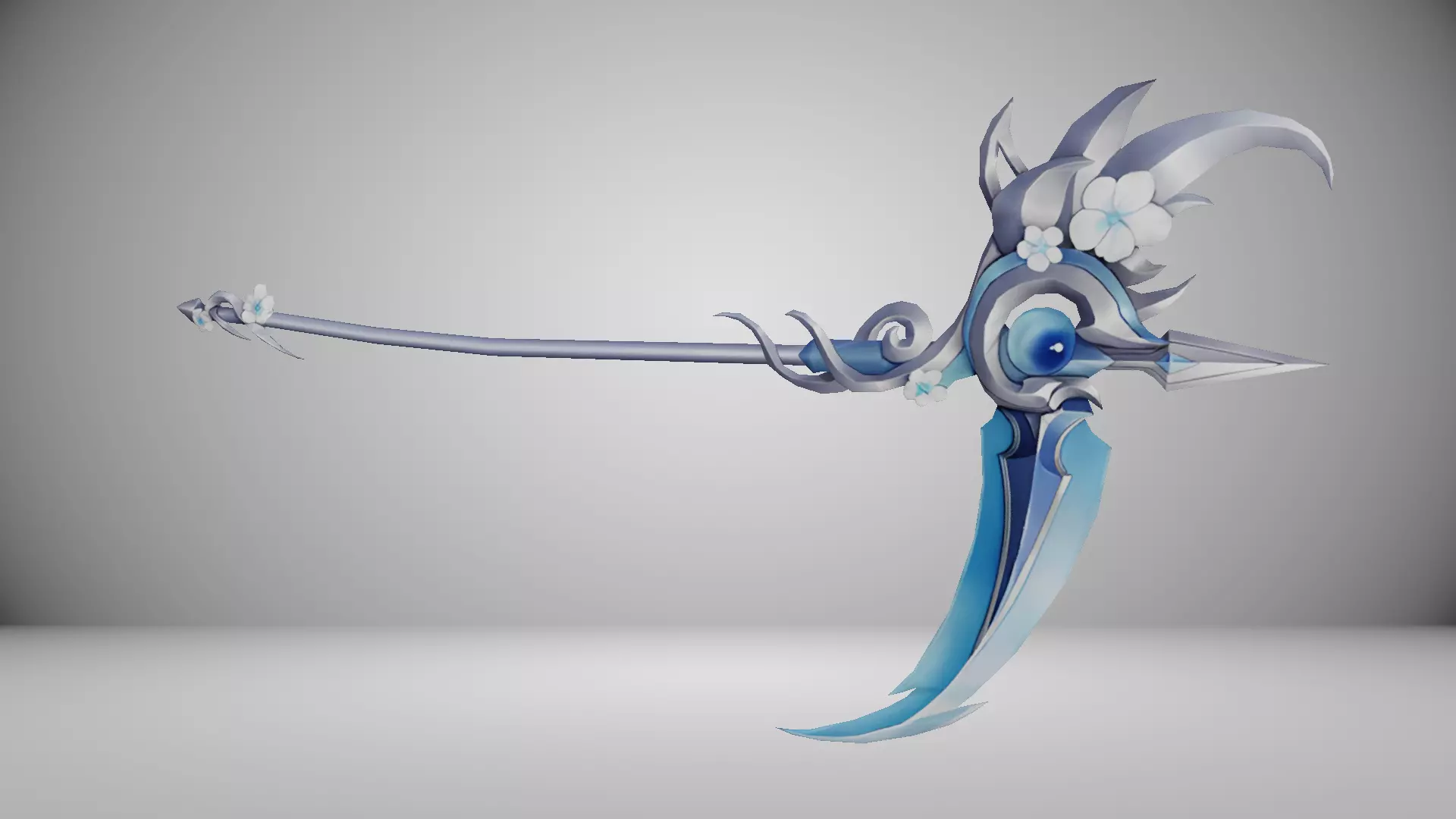 Futuristic Scythe Low-poly 3D model_0