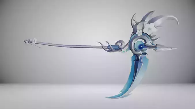 Futuristic Scythe Low-poly 3D model