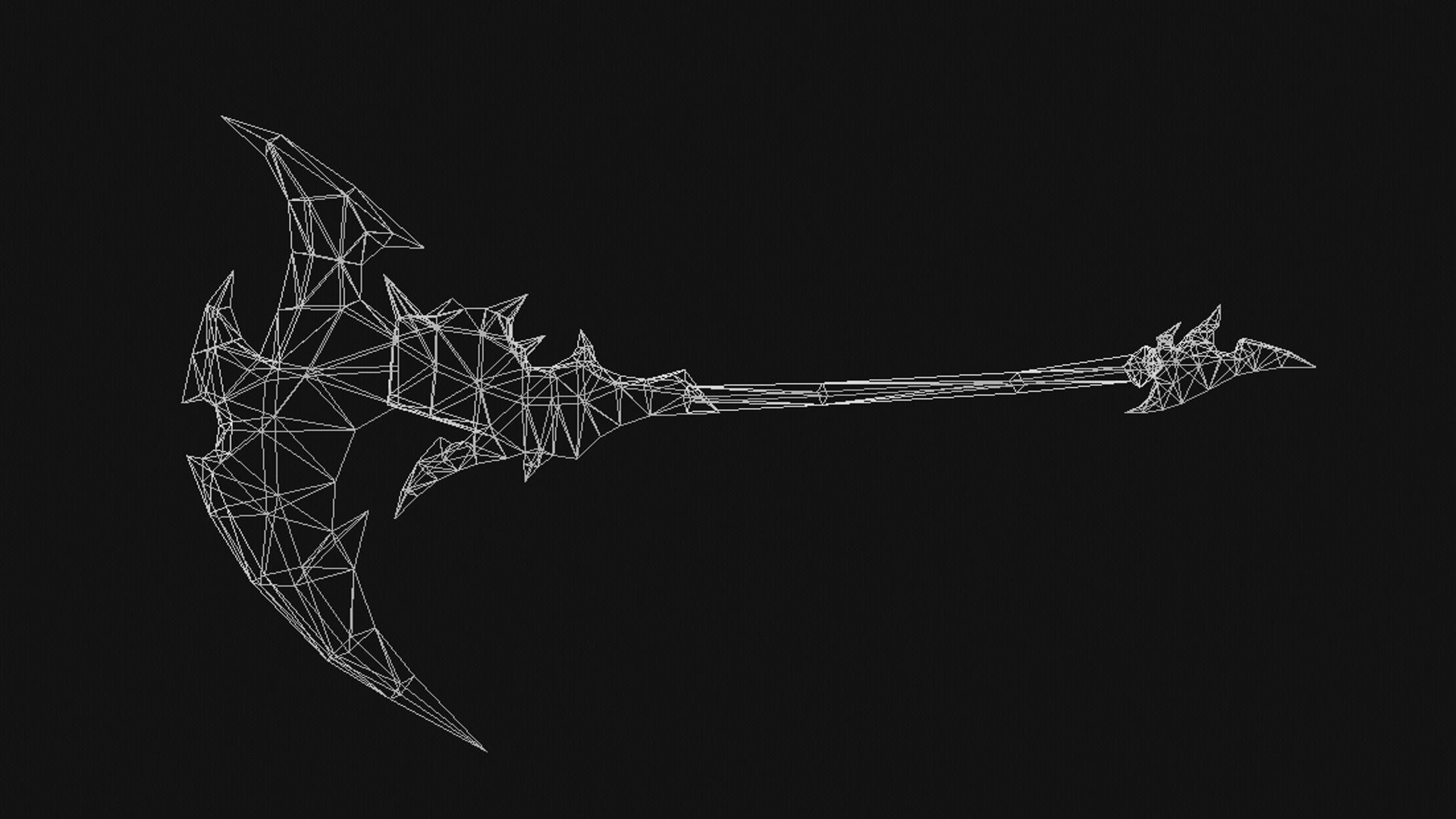 Futuristic Scythe Low-poly 3D model_14