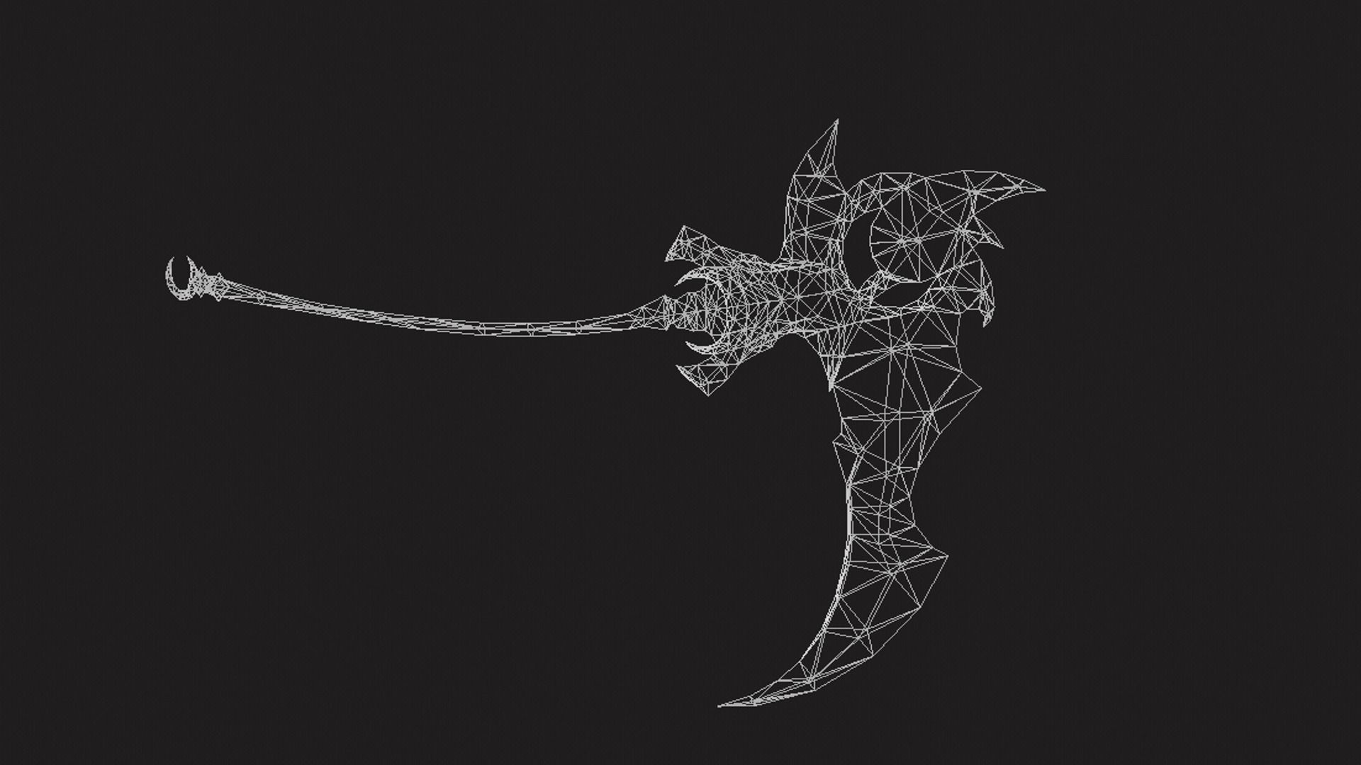 Futuristic Scythe Low-poly 3D model_14