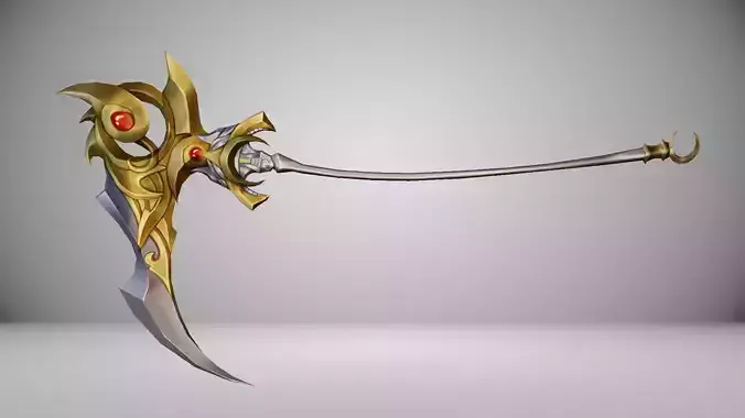 Futuristic Scythe Low-poly 3D model