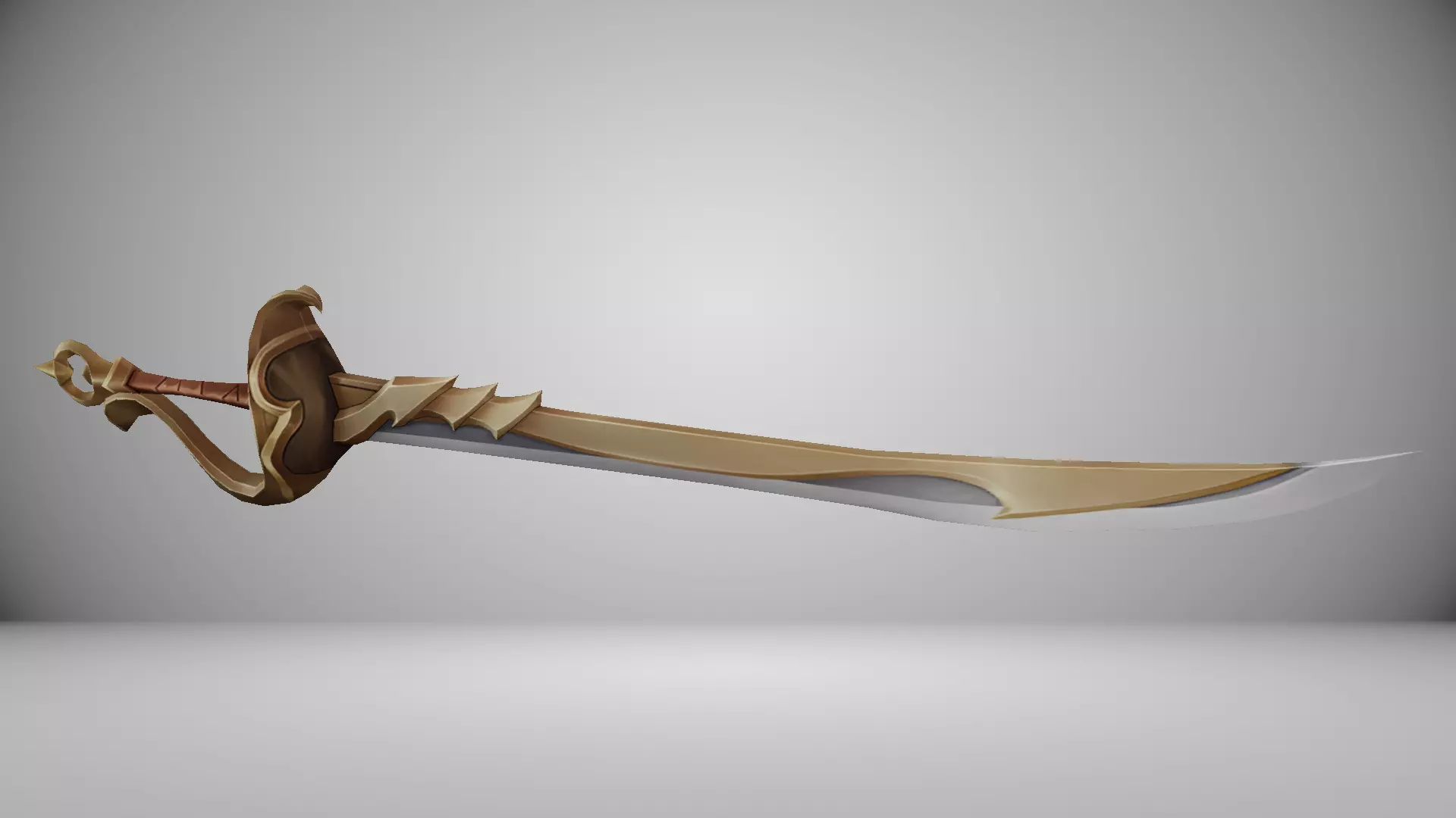 Futuristic Sword Low-poly 3D model_0