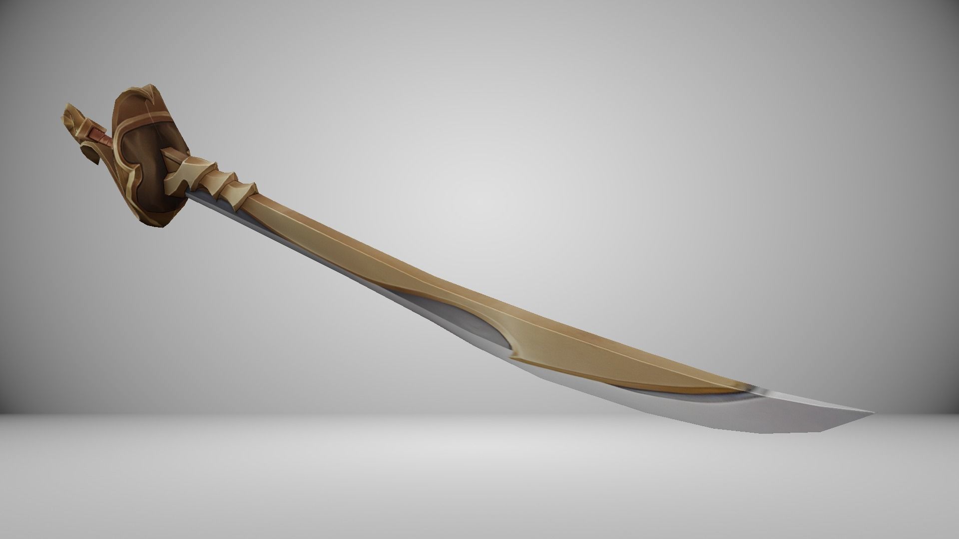 Futuristic Sword Low-poly 3D model_1