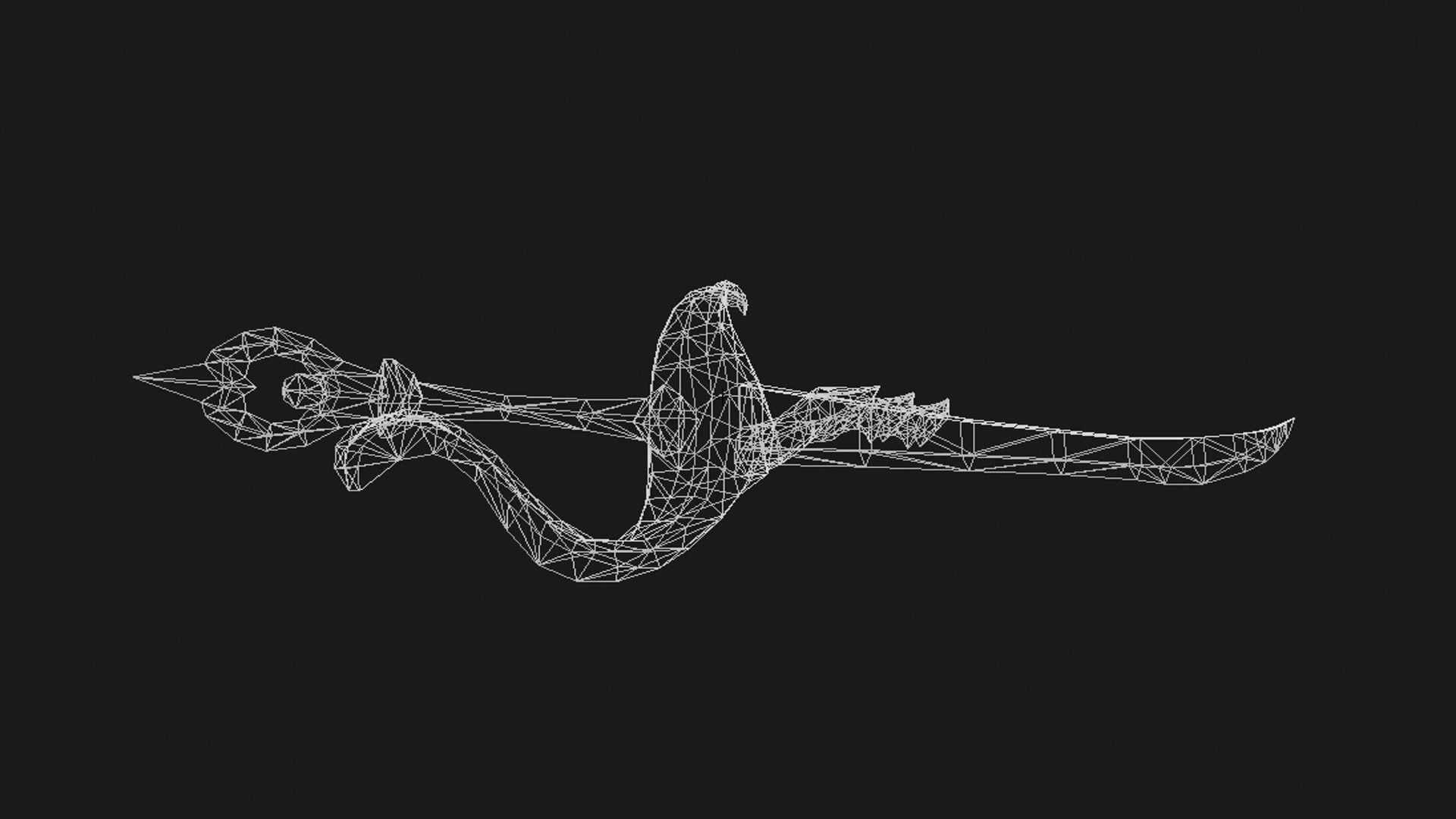Futuristic Sword Low-poly 3D model_9