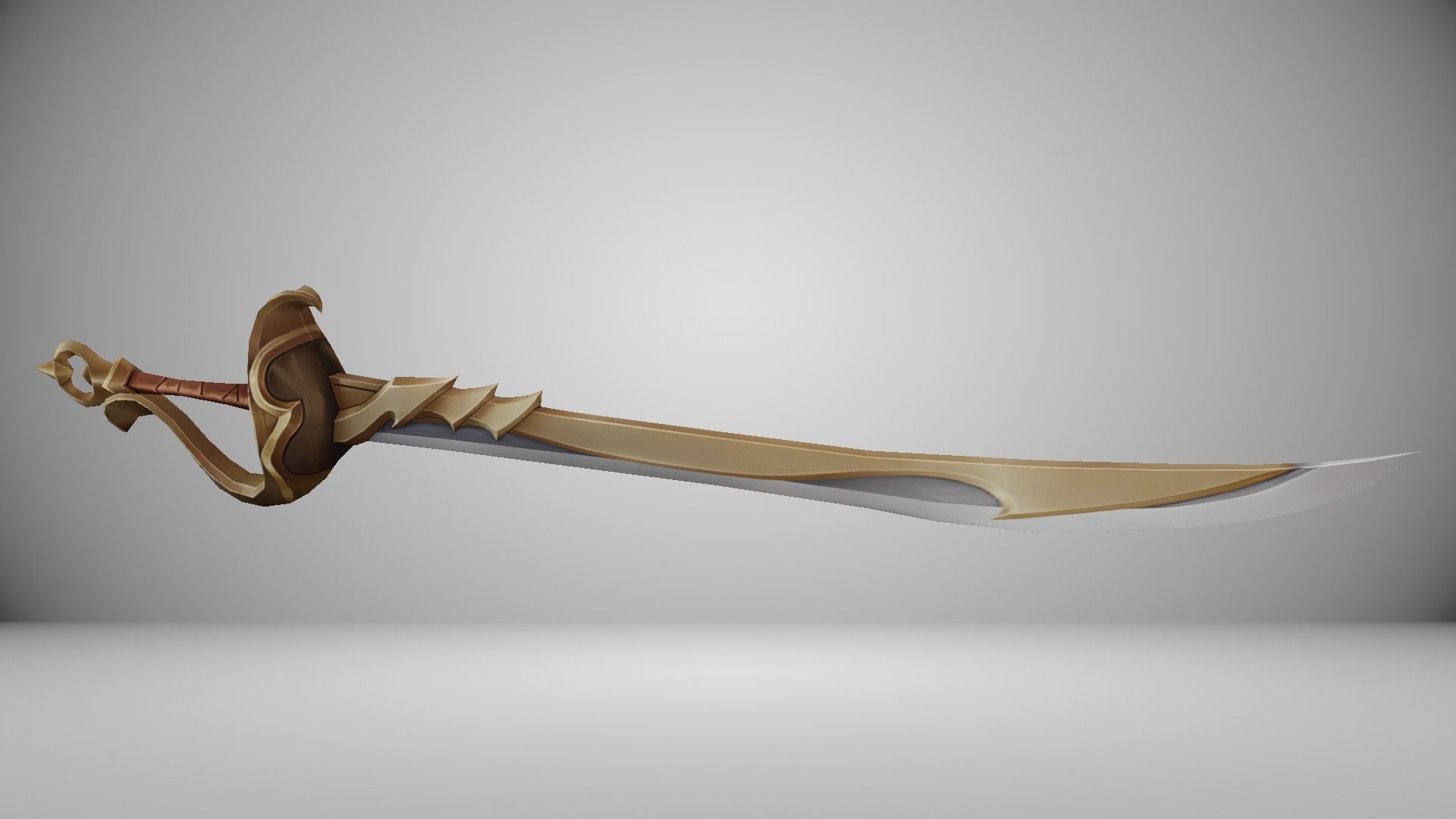 Futuristic Sword Low-poly 3D model_5