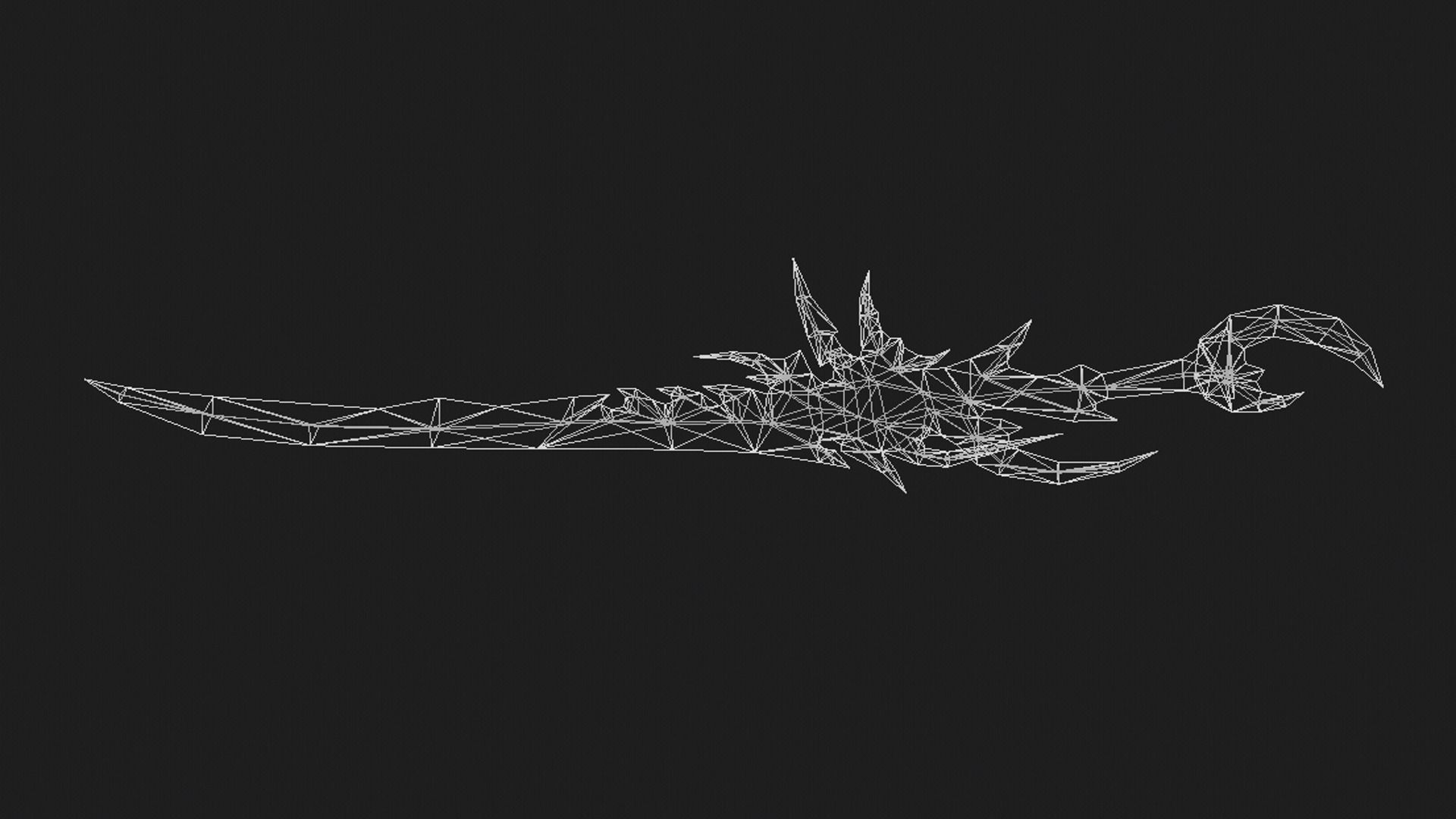 Futuristic Sword Low-poly 3D model_9