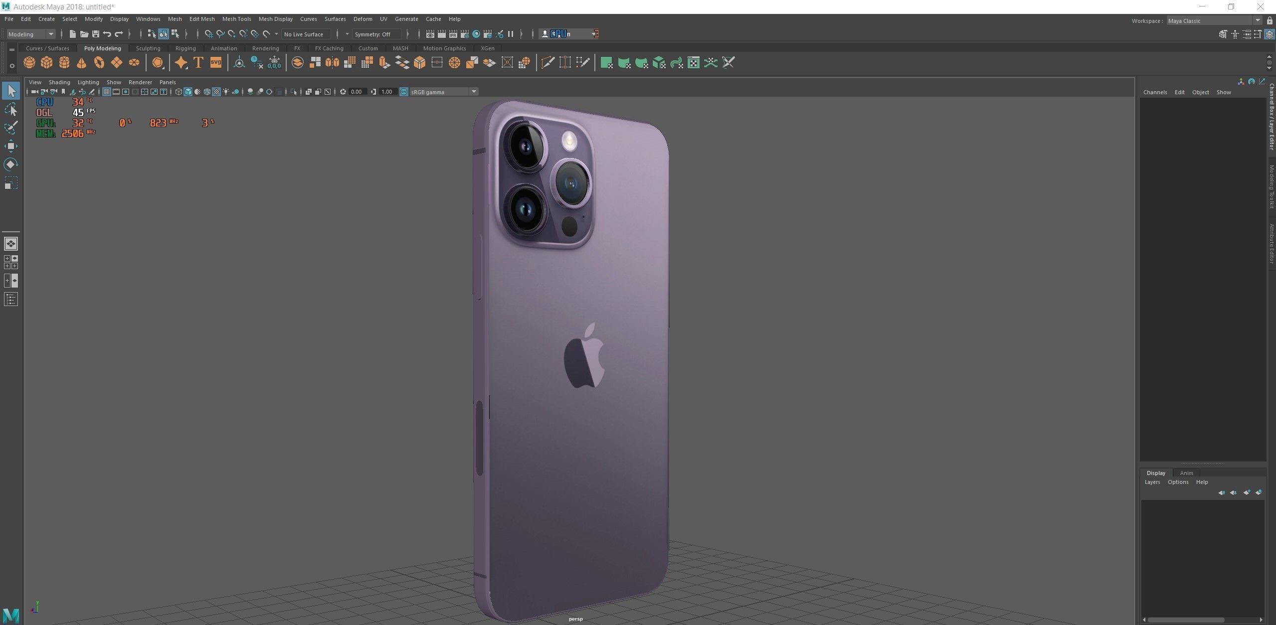 iPhone 14 Pro Max Deep Purple 3D model_20
