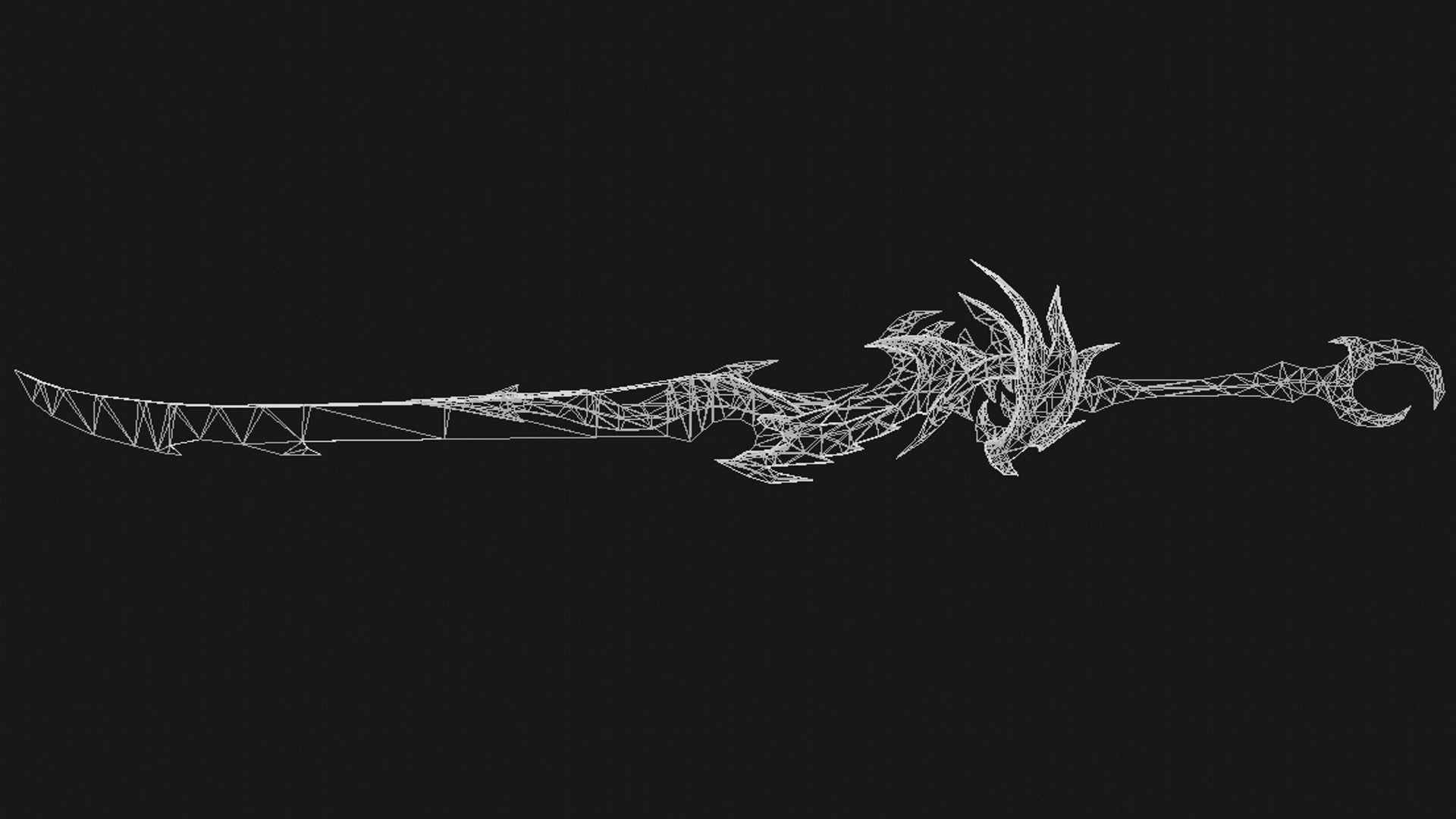 Futuristic Sword Low-poly 3D model_14