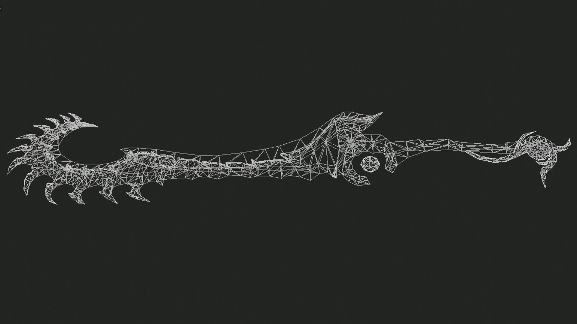 Futuristic Sword Low-poly 3D model_9