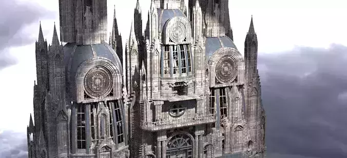 Imperial Desert Tower Halls Kit bash 3D model