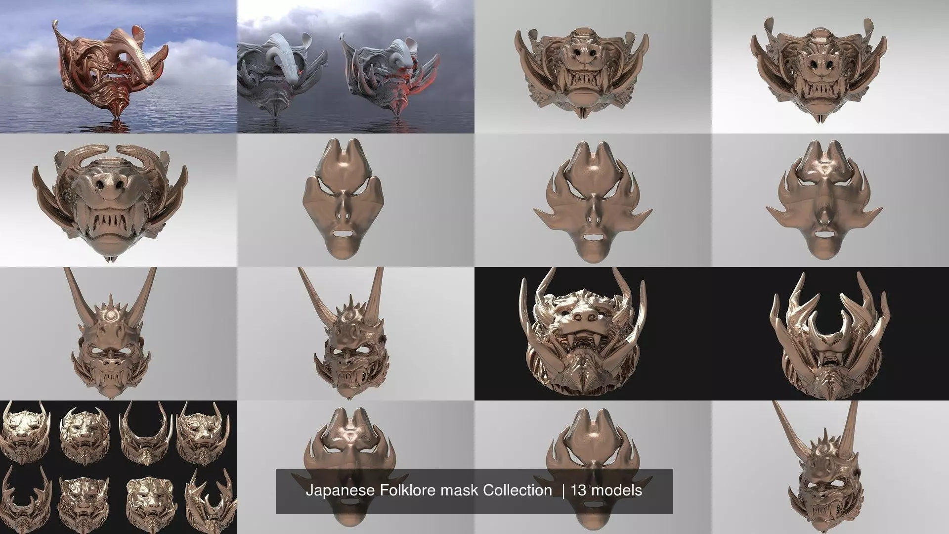 Japanese Folklore mask Collection  _1