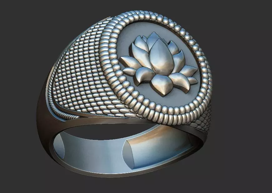 Lotus Flower Ring 3D print model