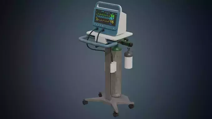 Medical Monitor 1B Low-poly 3D model