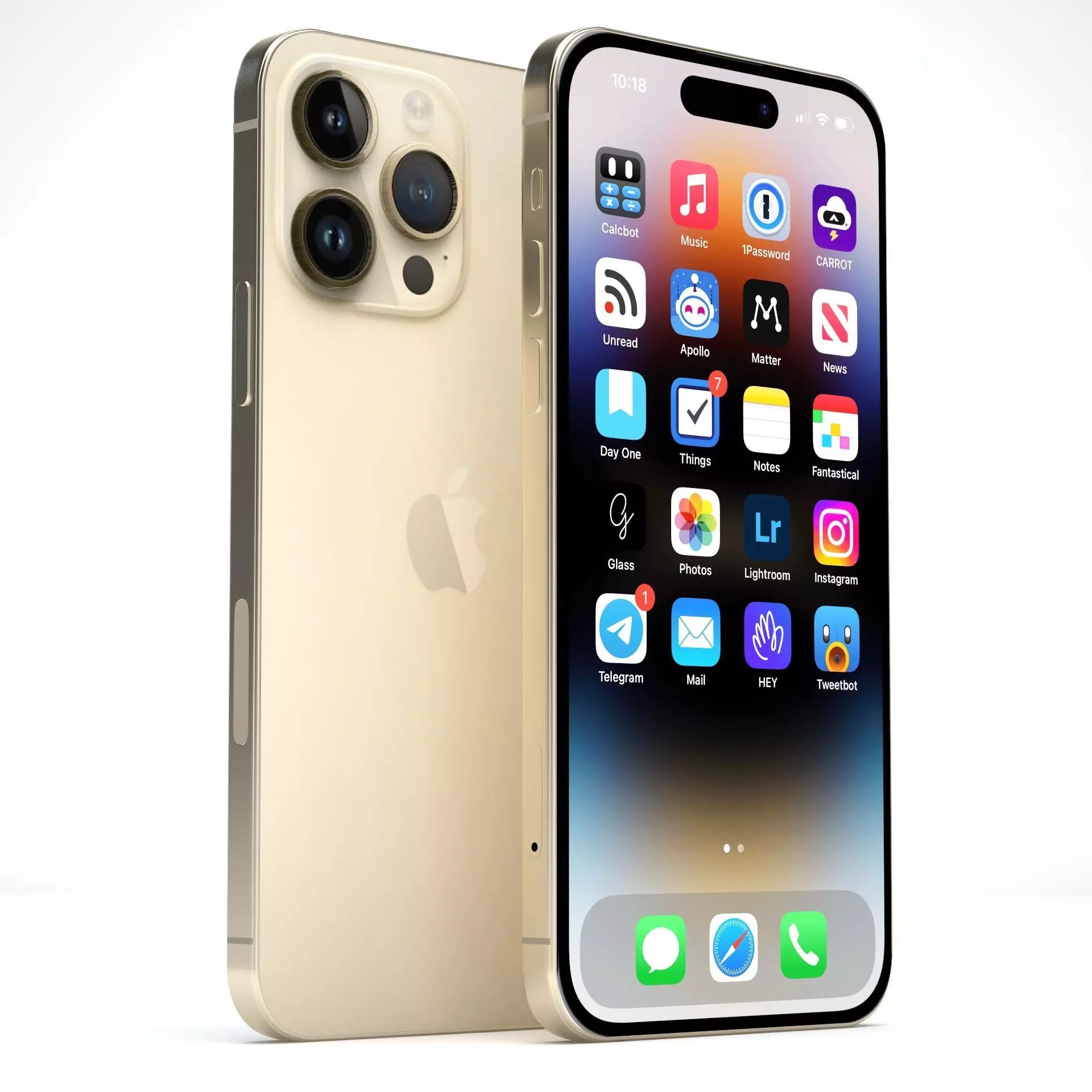iPhone 14 Pro Max Gold 3D model_0