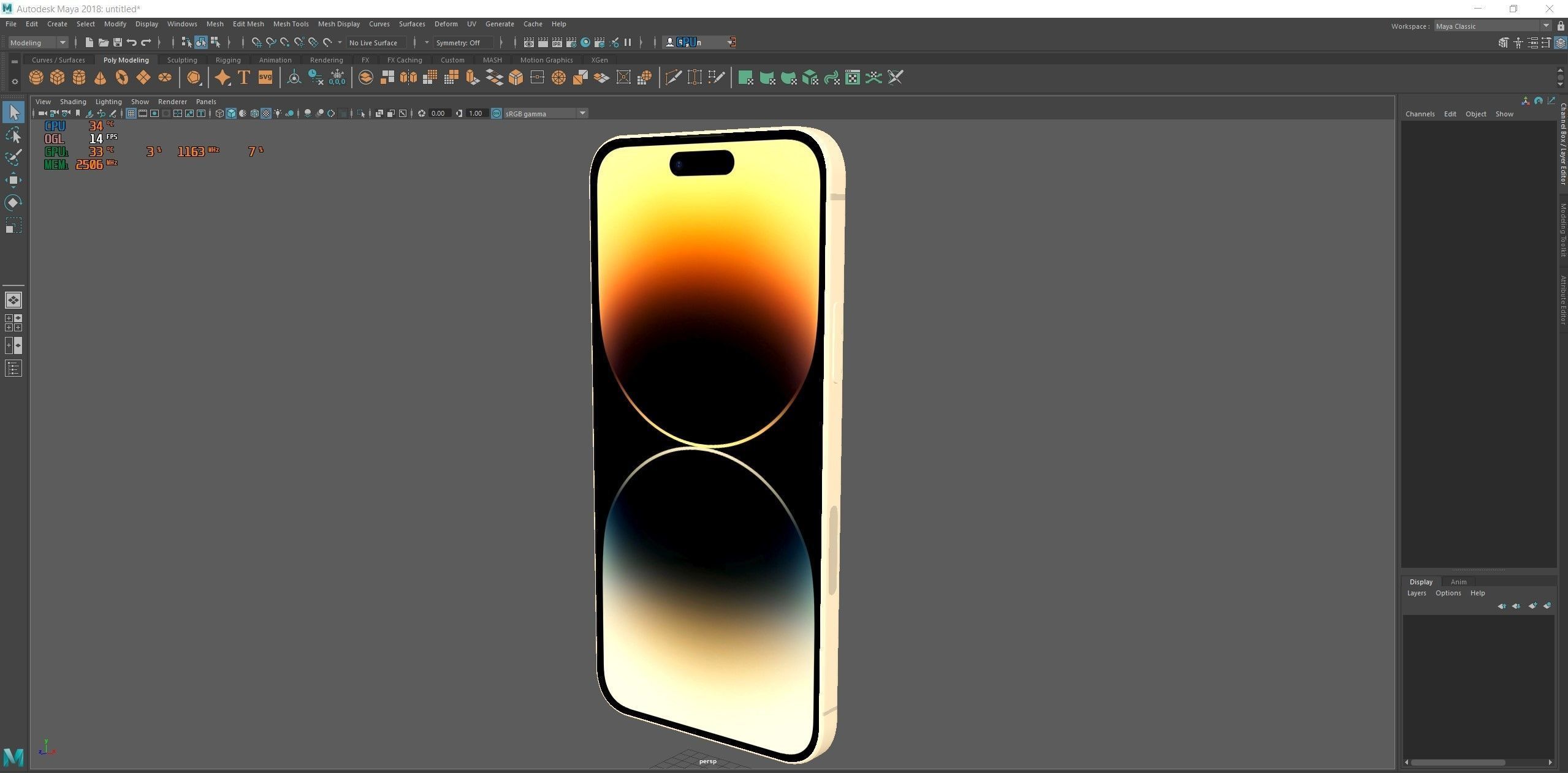 iPhone 14 Pro Max Gold 3D model_20
