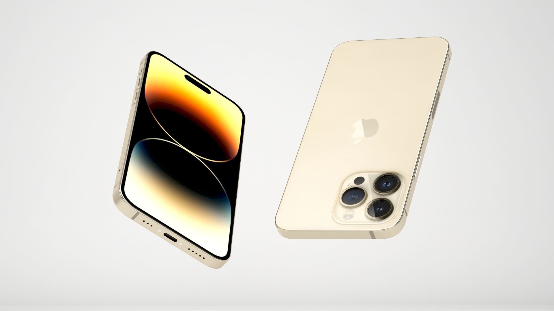 iPhone 14 Pro Max Gold 3D model_9