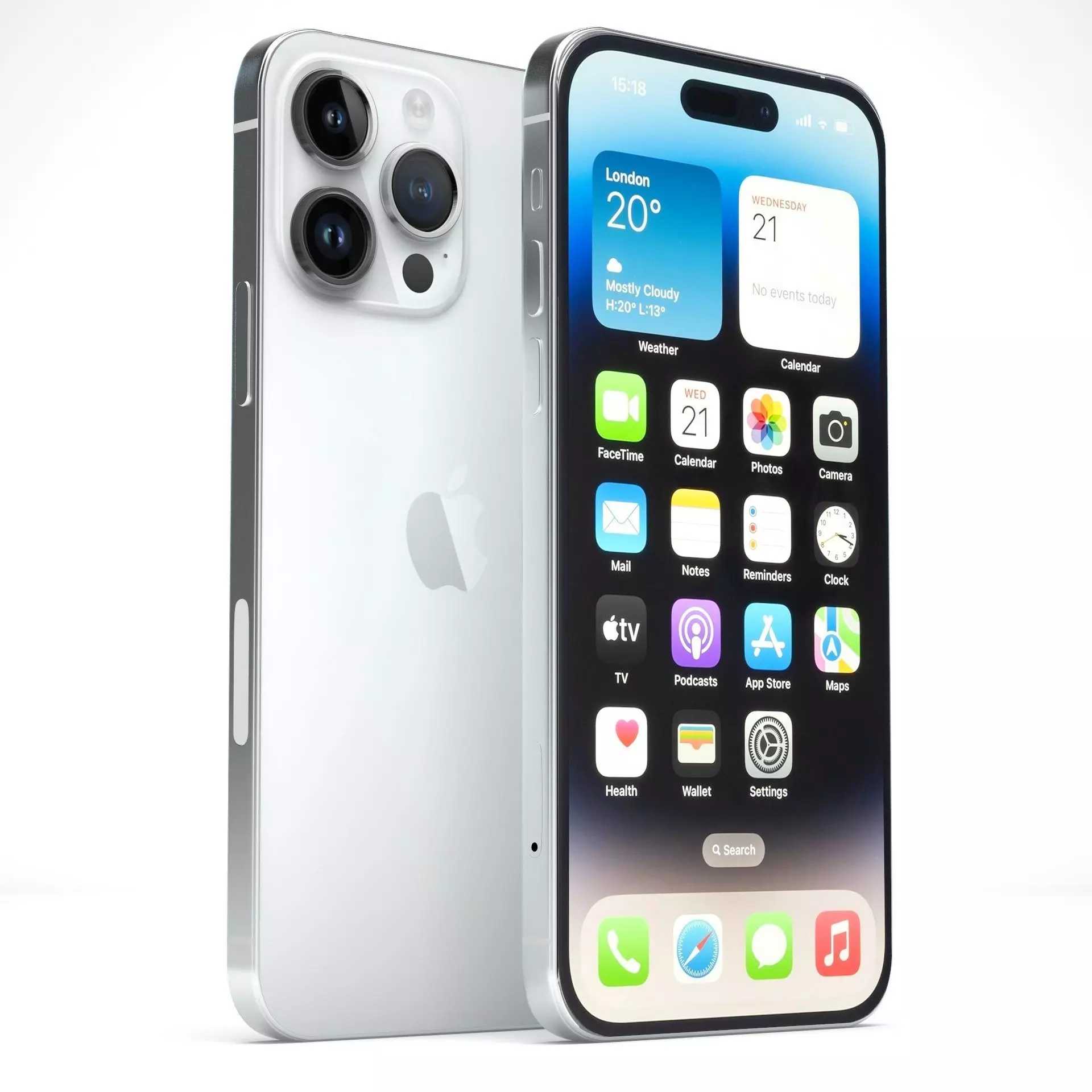 iPhone 14 Pro Max Silver 3D model_0