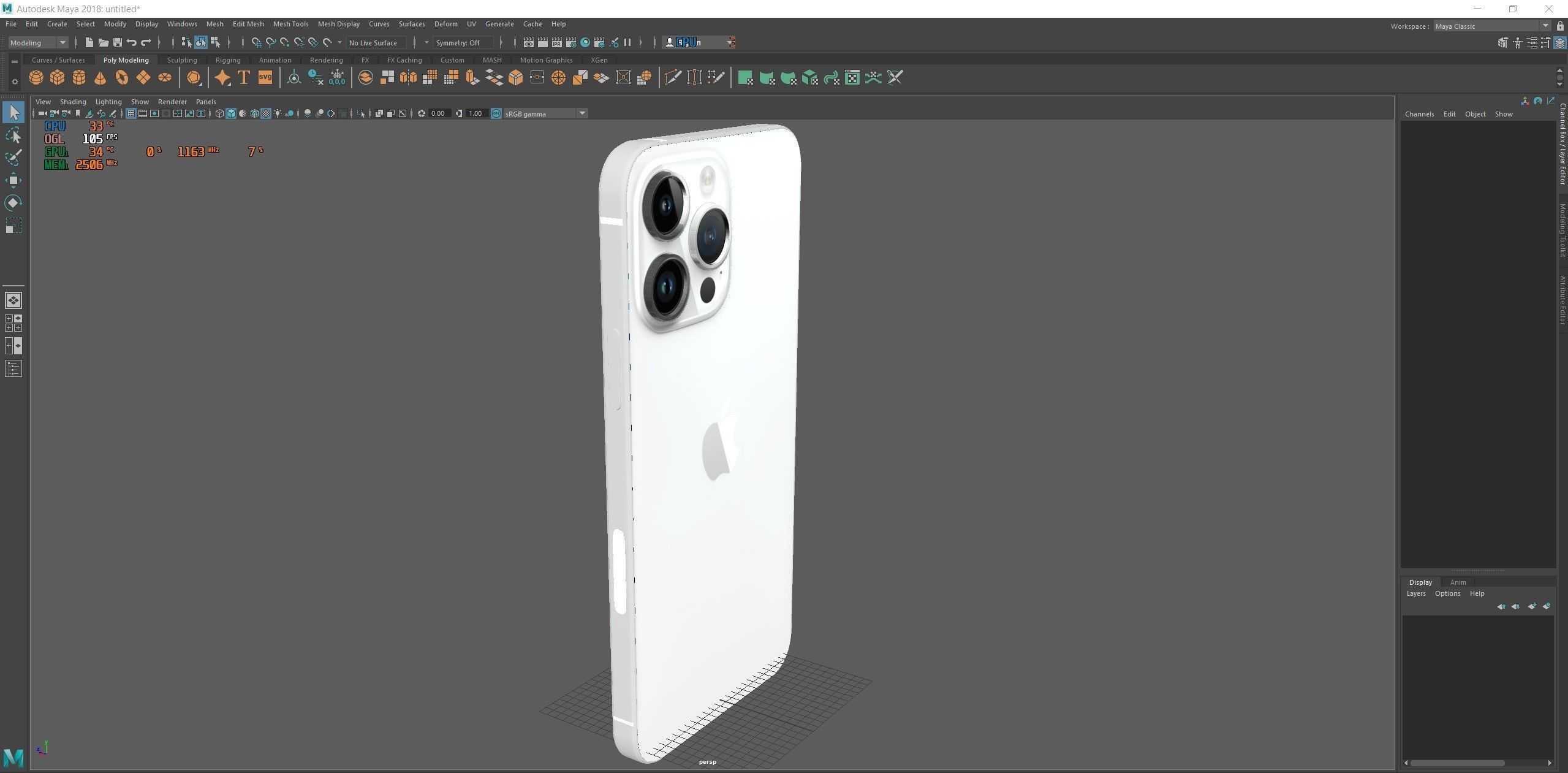 iPhone 14 Pro Max Silver 3D model_20