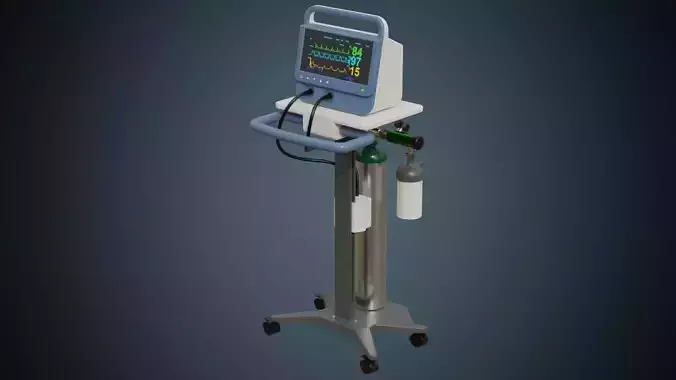 Medical Monitor 1 Basic Low-poly 3D model