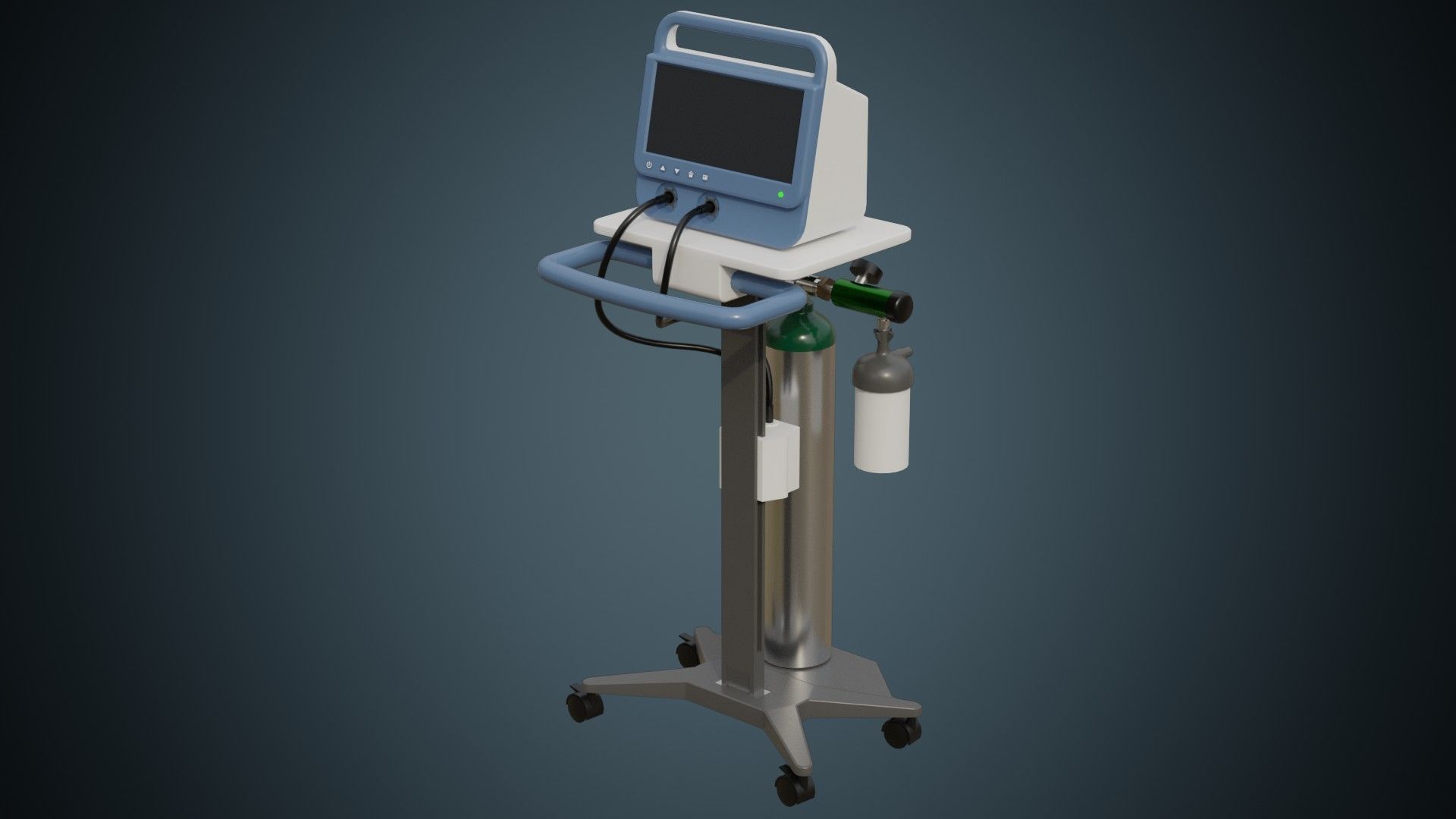 Medical Monitor 1 Basic Low-poly 3D model_5