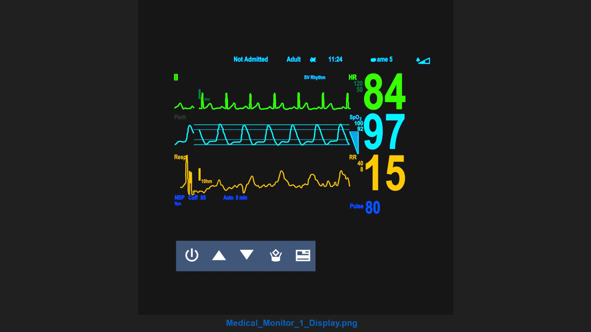Medical Monitor 1 Basic Low-poly 3D model_8