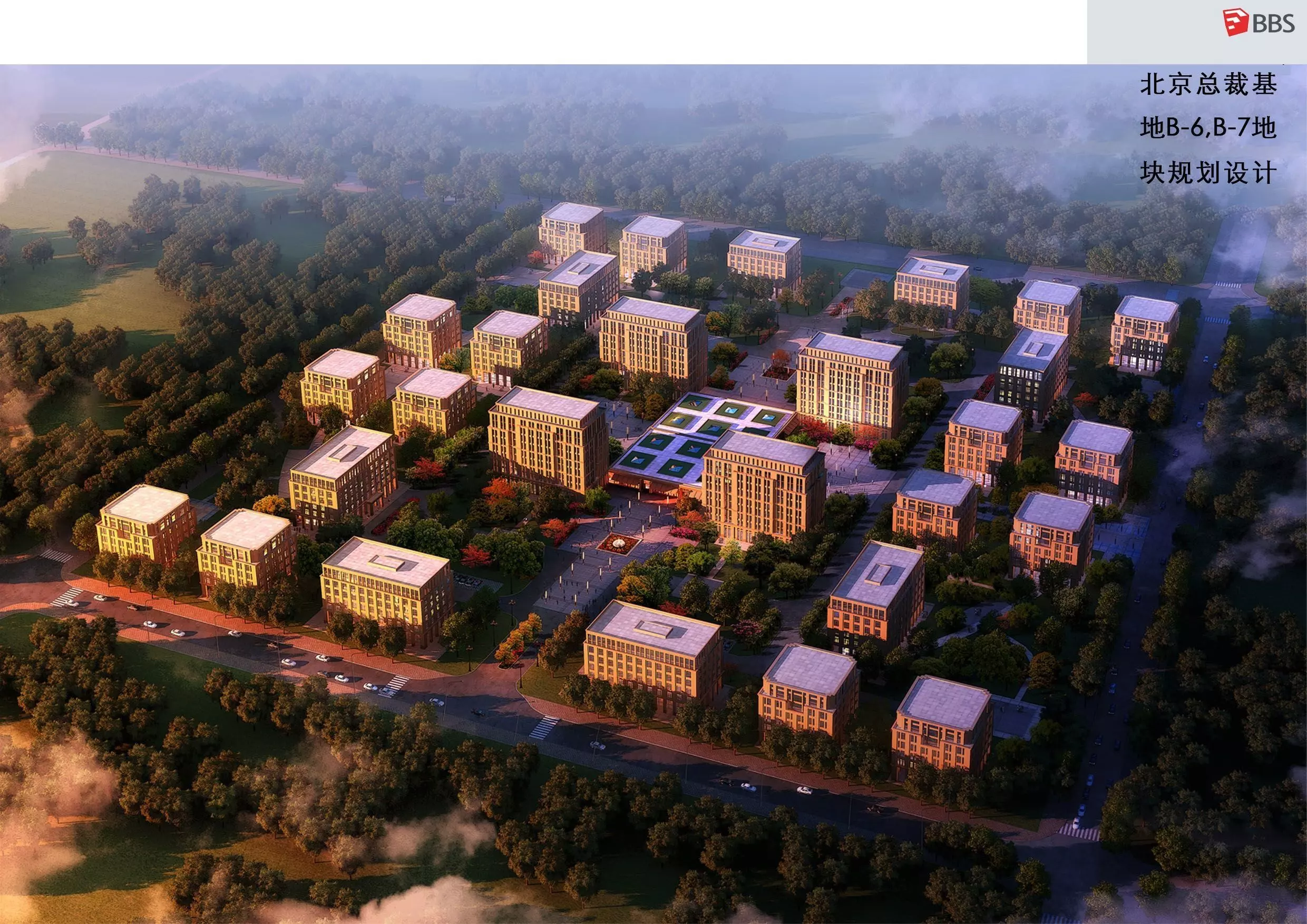 aerial view of buildings 3D model