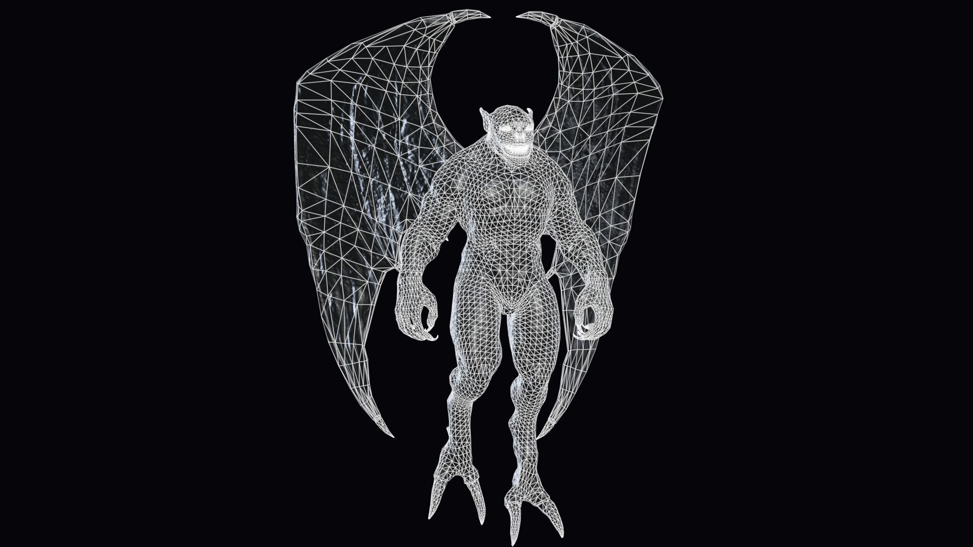 Gargoyle Low-poly 3D model_4