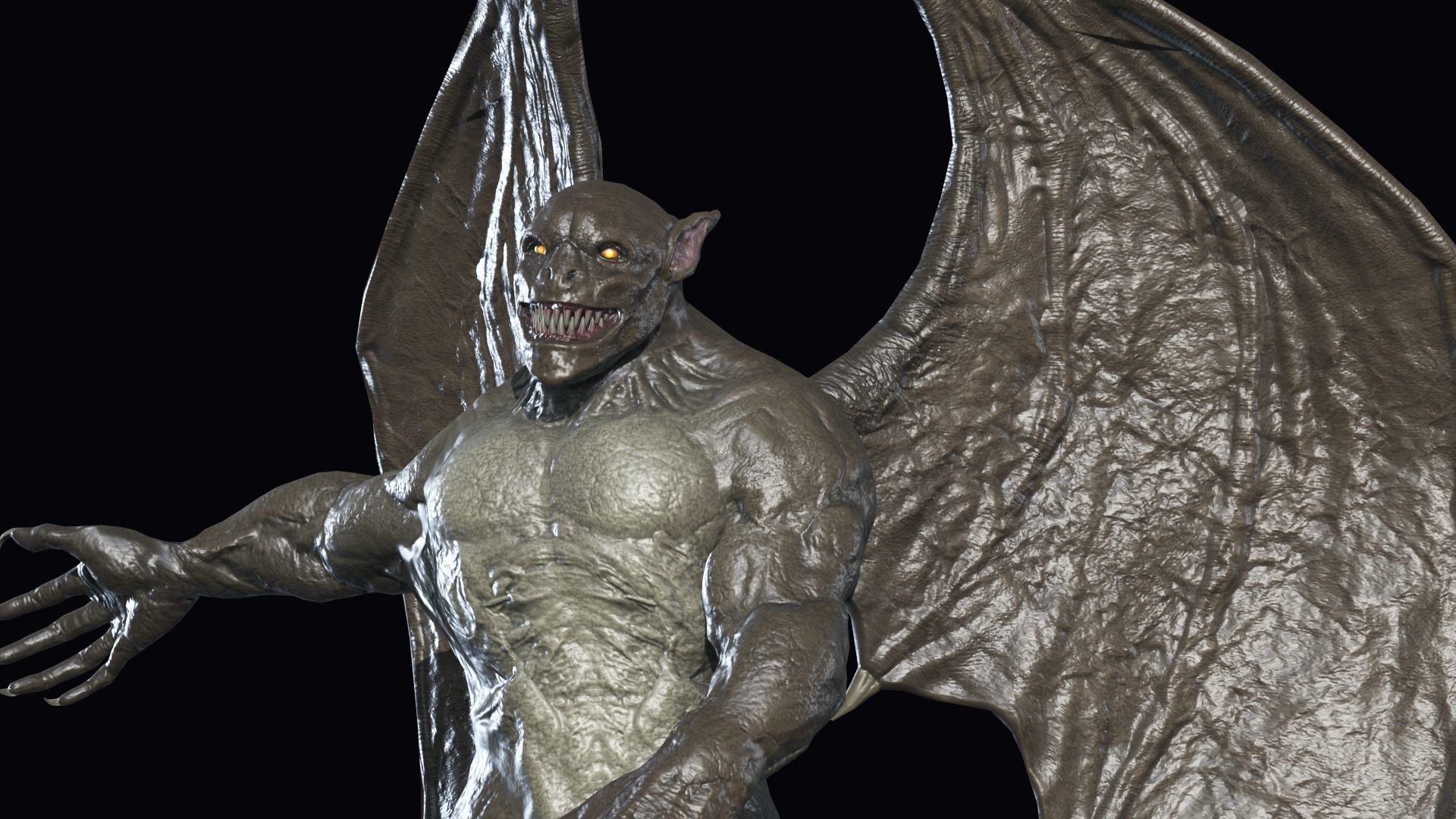 Gargoyle Low-poly 3D model_14