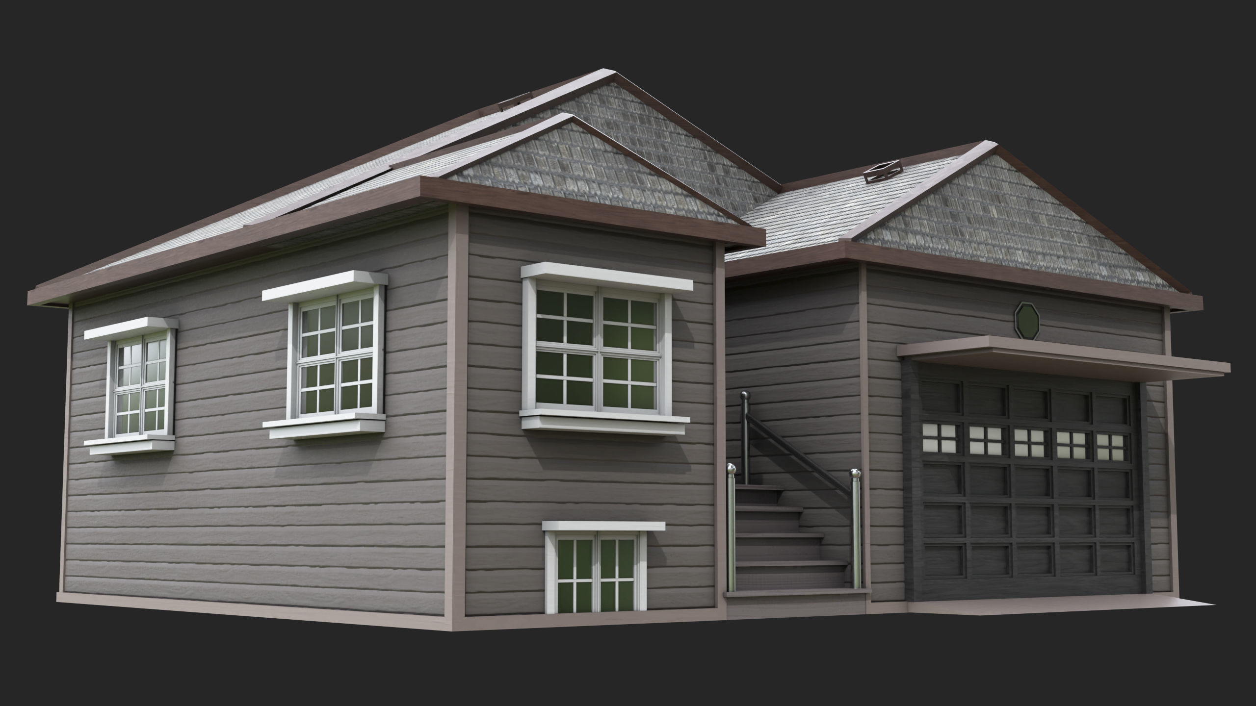 House 02 All PBR Unity UE Textures Included Low-poly 3D model_13