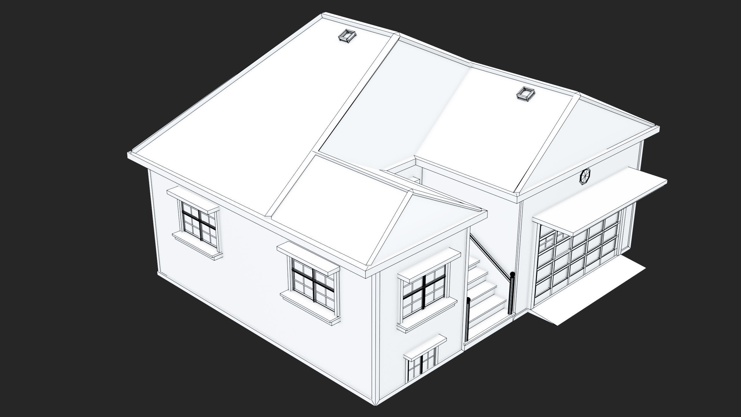 House 02 All PBR Unity UE Textures Included Low-poly 3D model_17