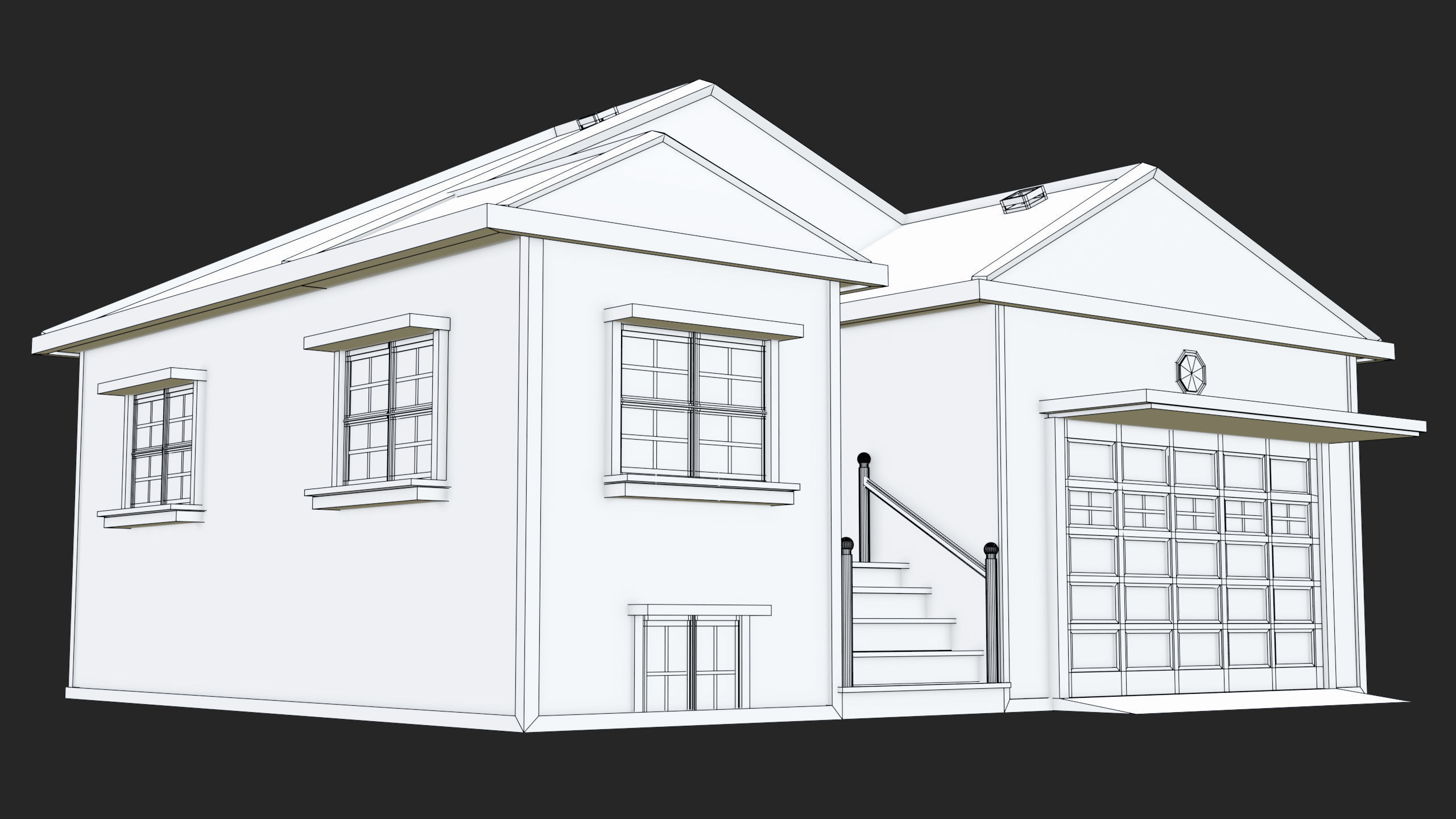 House 02 All PBR Unity UE Textures Included Low-poly 3D model_29