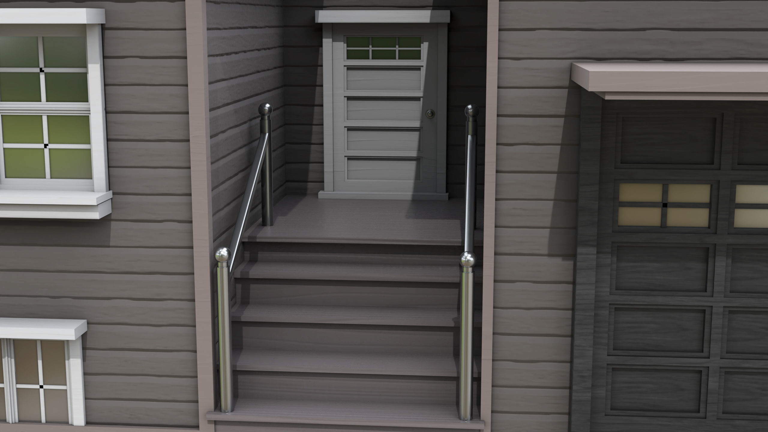 House 02 All PBR Unity UE Textures Included Low-poly 3D model_9