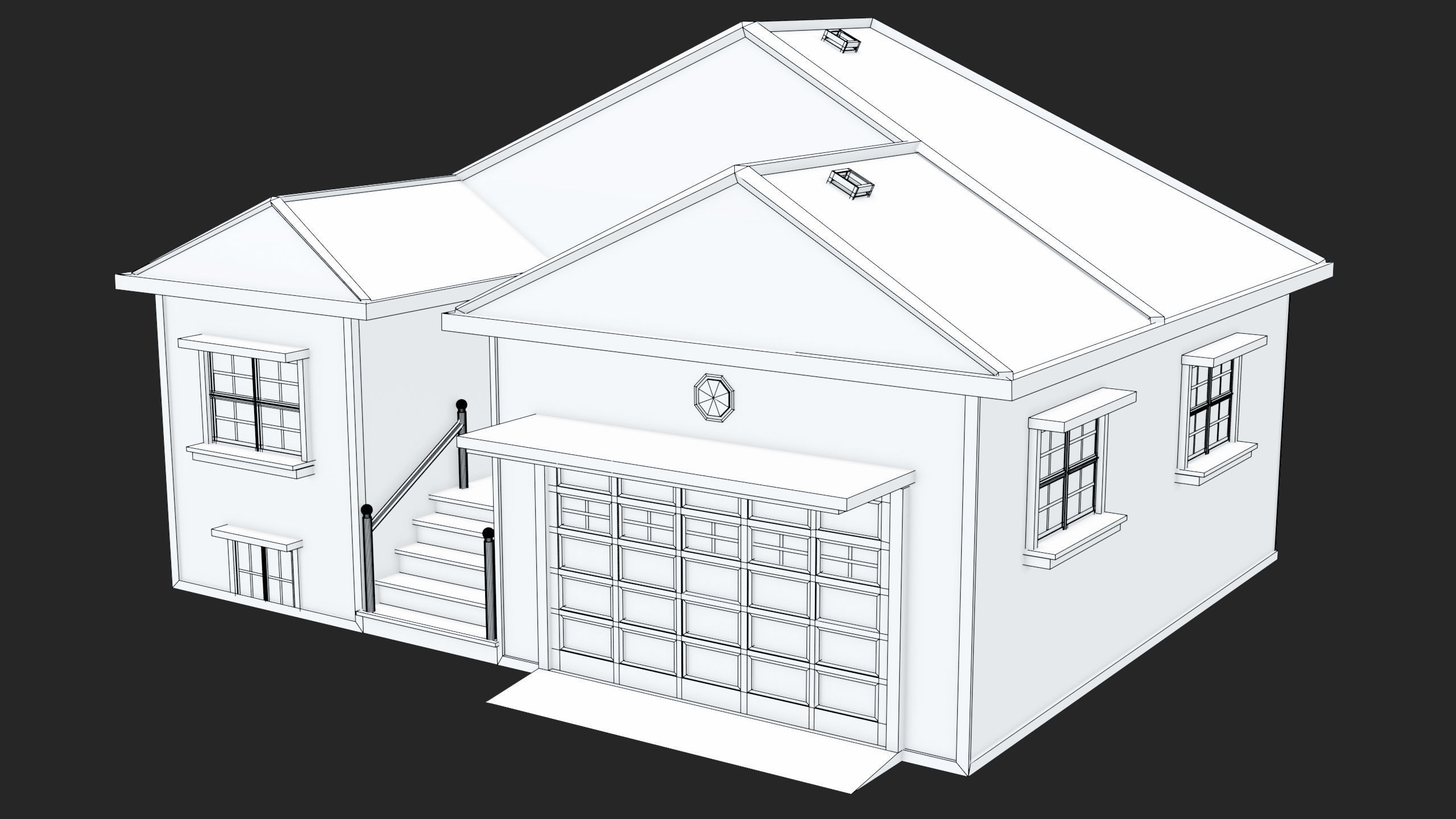 House 02 All PBR Unity UE Textures Included Low-poly 3D model_23