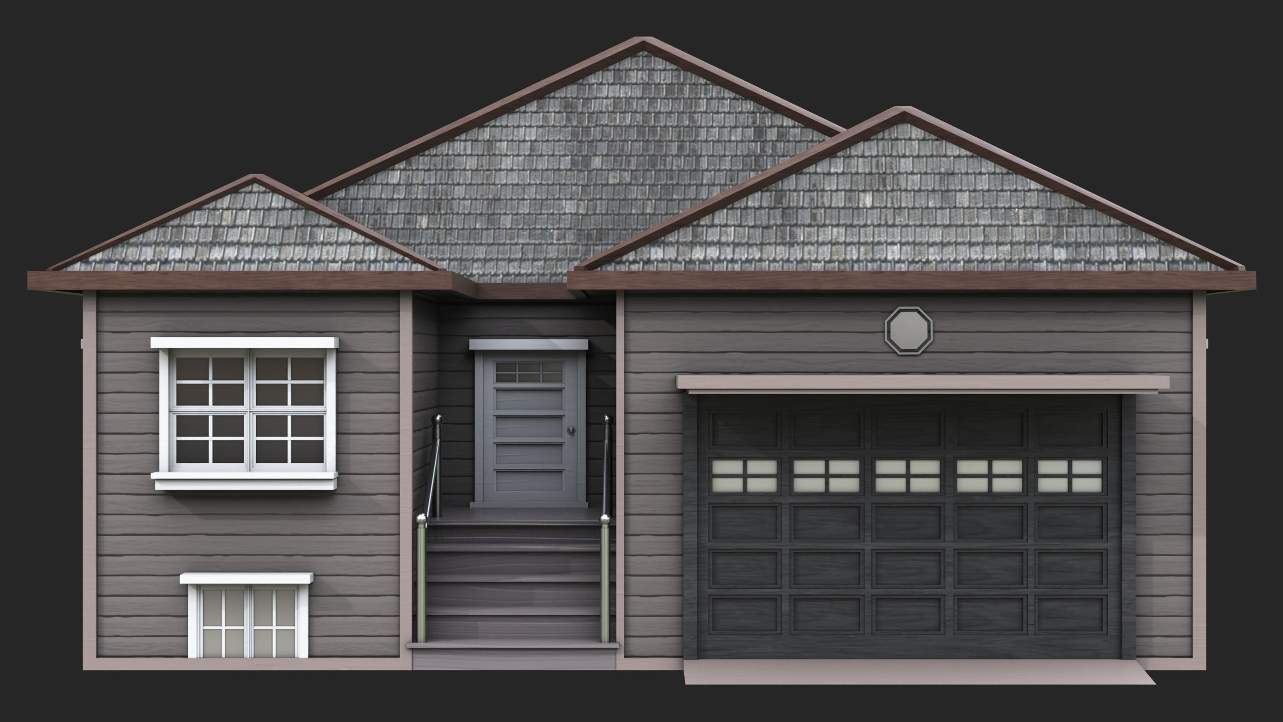 House 02 All PBR Unity UE Textures Included Low-poly 3D model_1