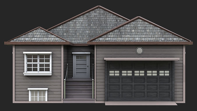 House 02 All PBR Unity UE Textures Included Low-poly 3D model 2