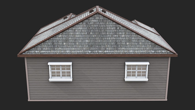 House 02 All PBR Unity UE Textures Included Low-poly 3D model 6