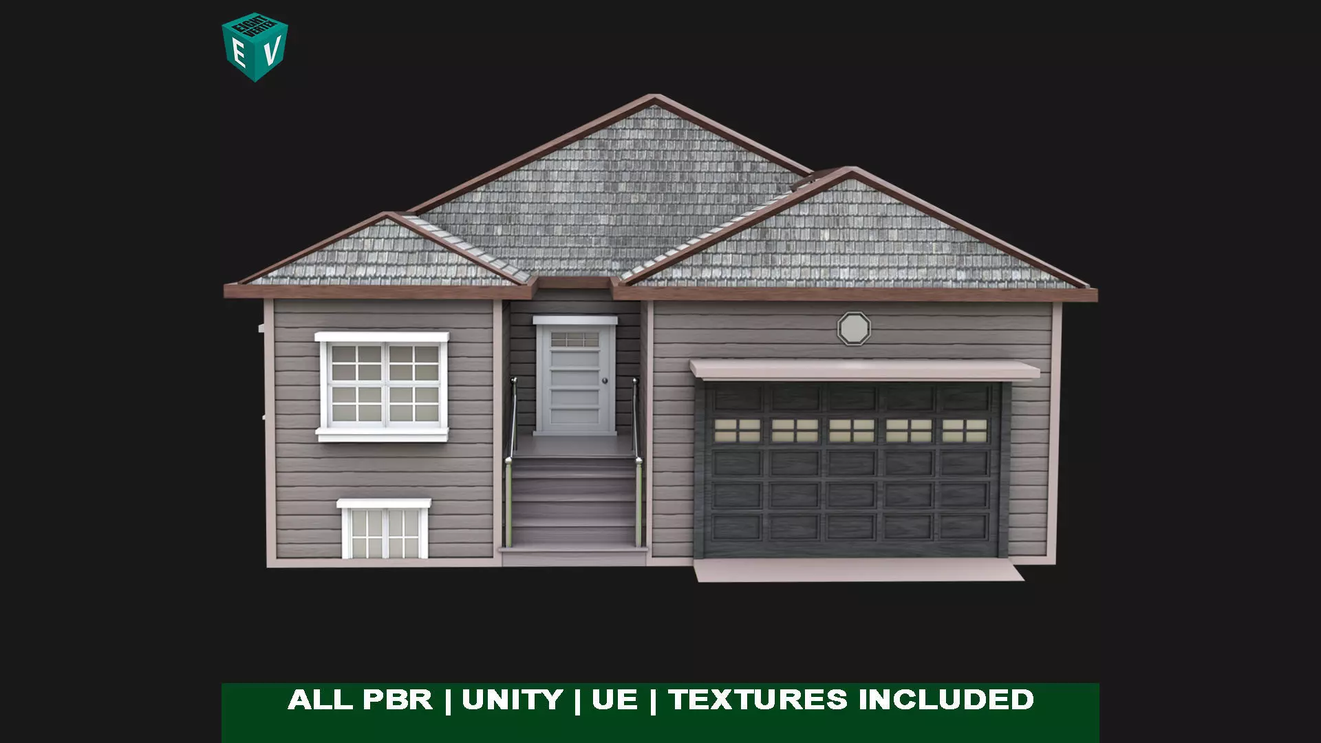 House 02 All PBR Unity UE Textures Included Low-poly 3D model_0