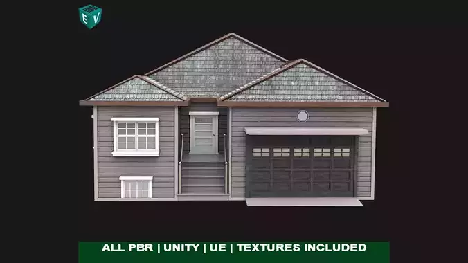 House 02 All PBR Unity UE Textures Included Low-poly 3D model