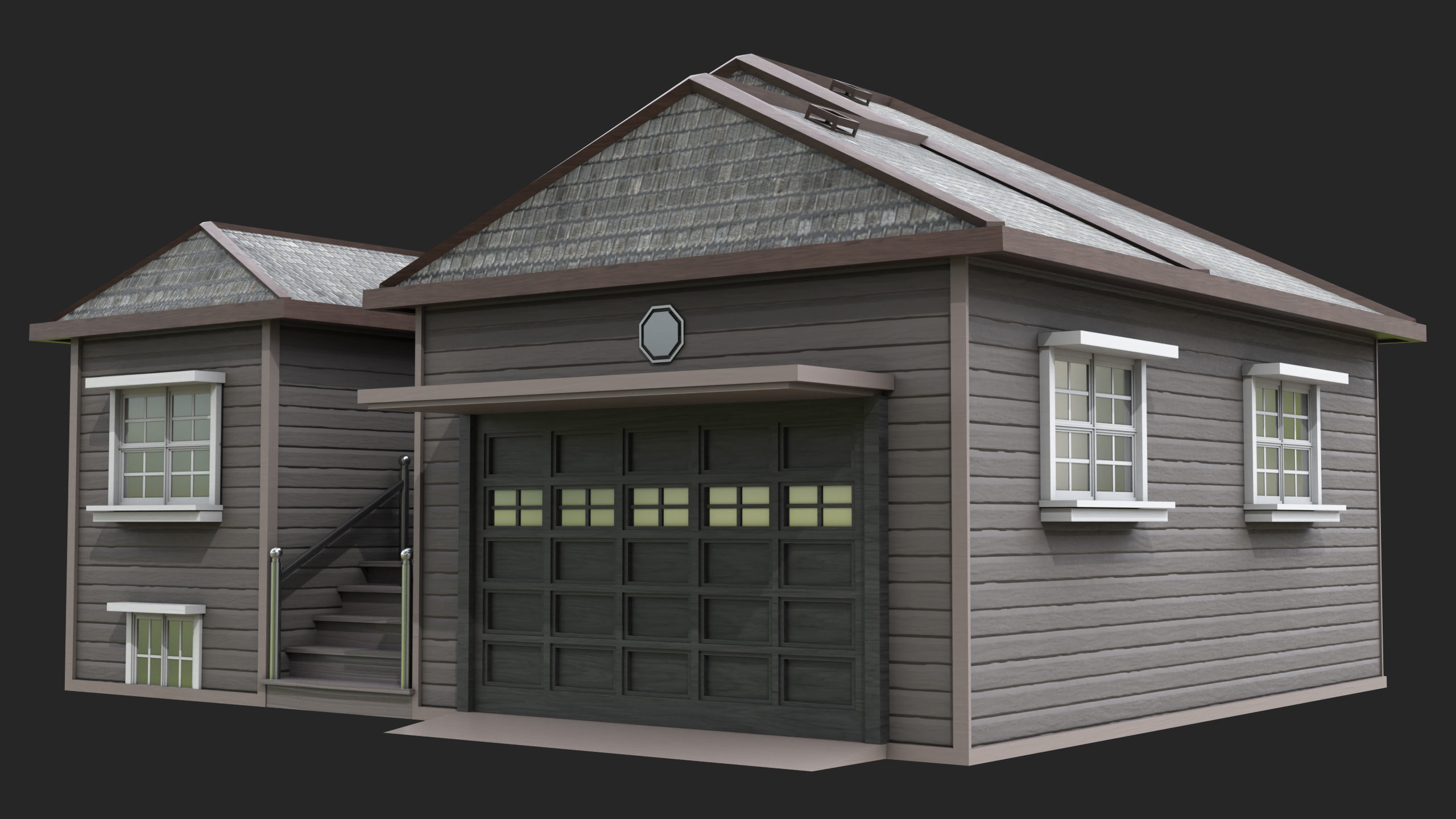 House 02 All PBR Unity UE Textures Included Low-poly 3D model_14